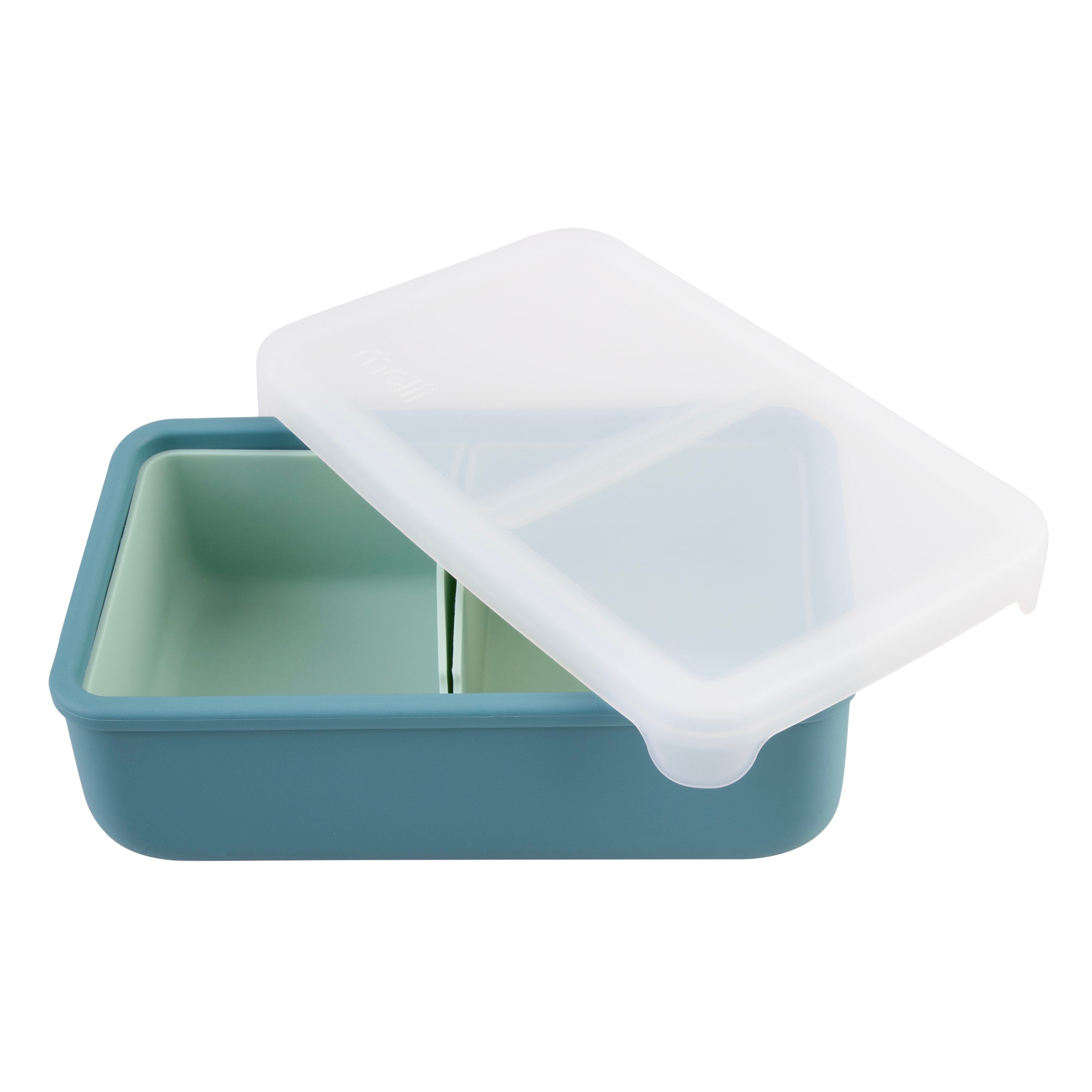 Melii Luxe Silicone Bento Box with Silicone Dividers 700ml - Blue & Mint