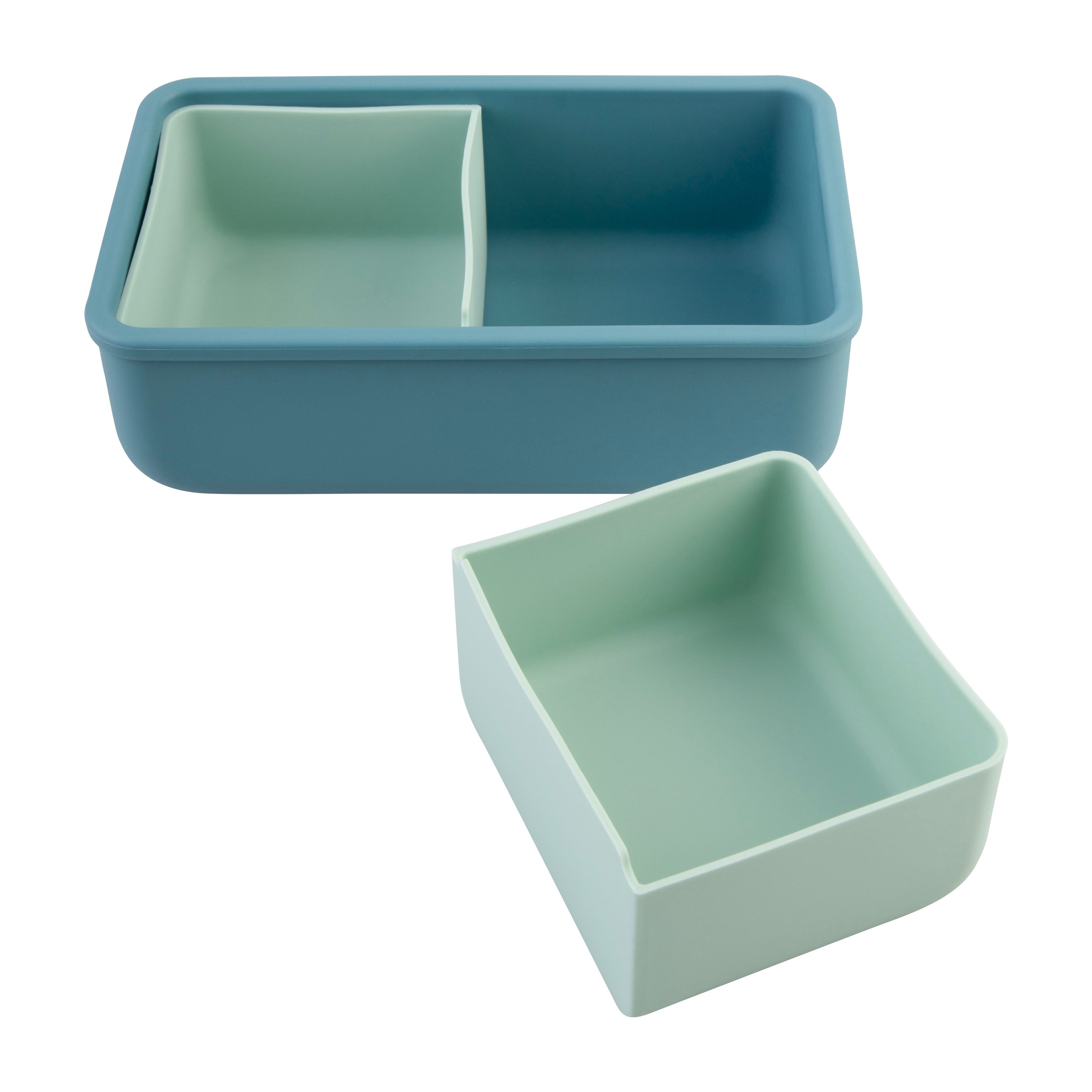 Melii Luxe Silicone Bento Box with Silicone Dividers 700ml - Blue & Mint