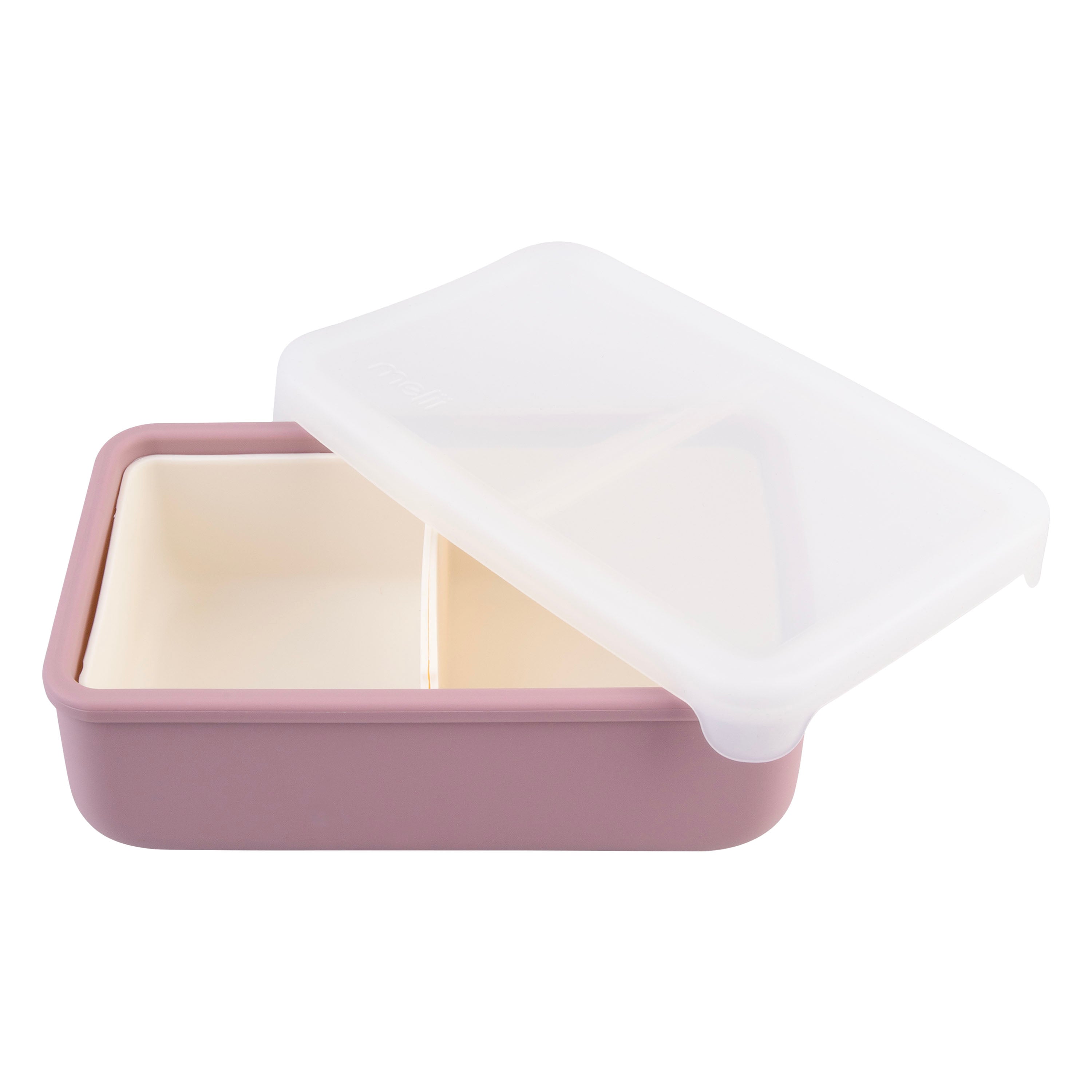 Melii Luxe Silicone Bento Box with Silicone Dividers 700ml - Pink & Ivory