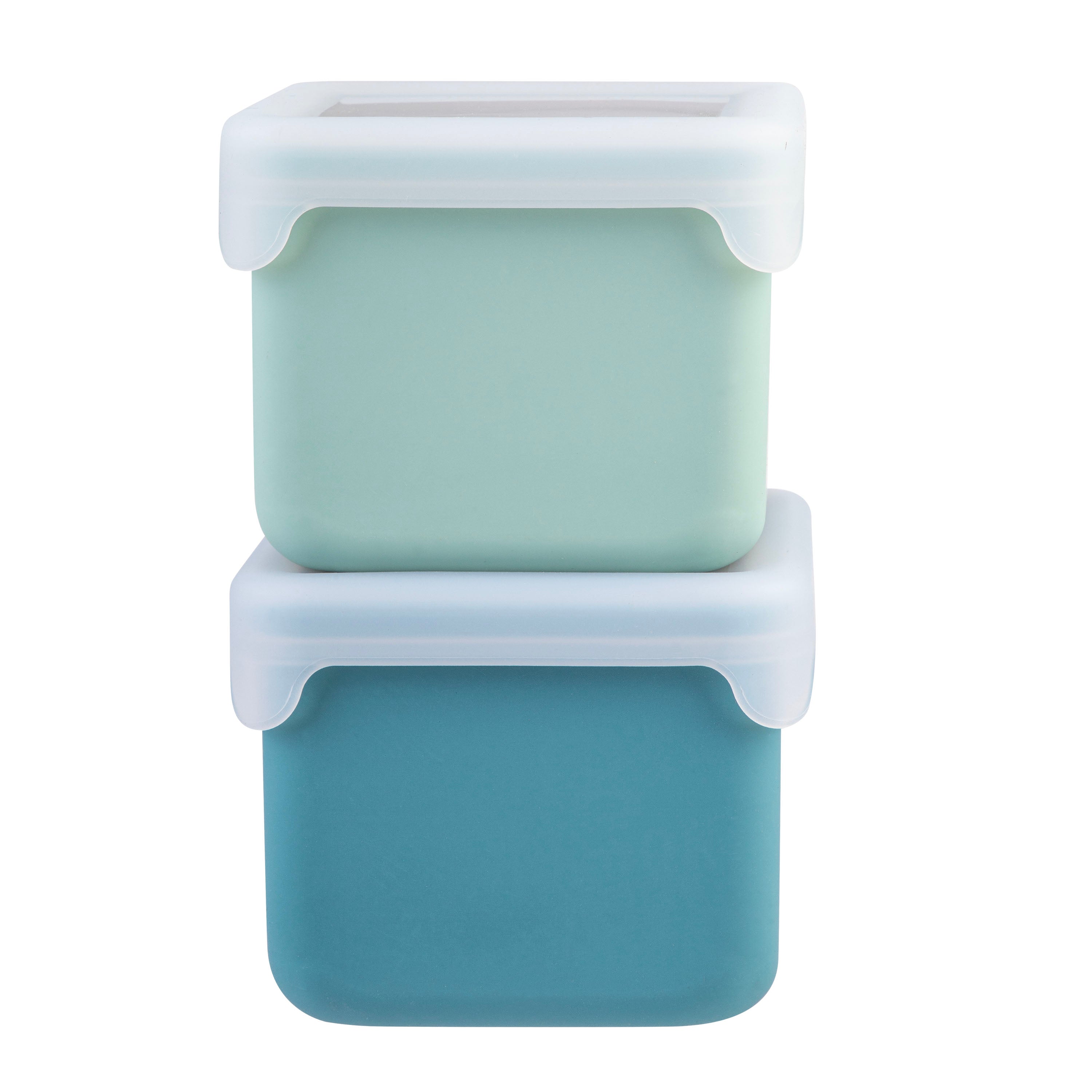 Melii Luxe Silicone Snack Containers Set of 2 236ml - Blue & Mint