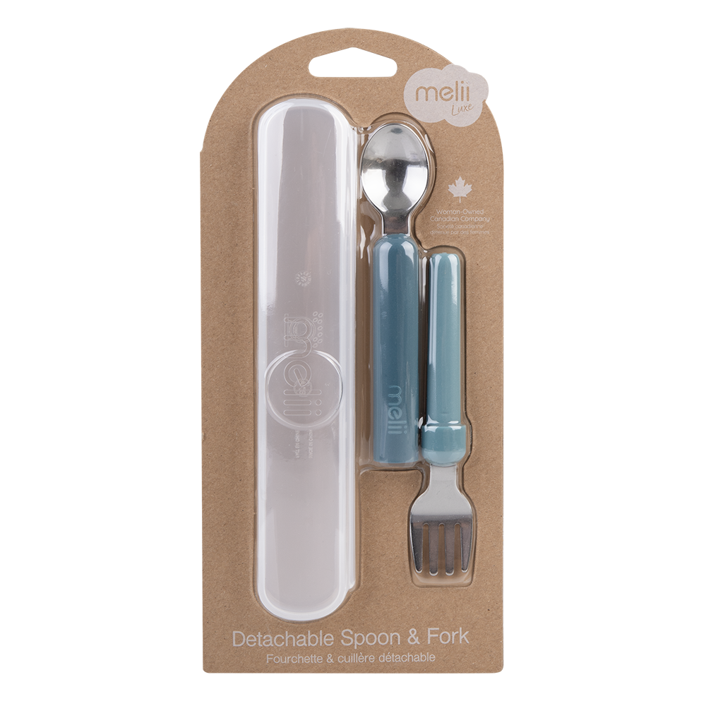 Melii Luxe Detachable Spoon & Fork - Blue