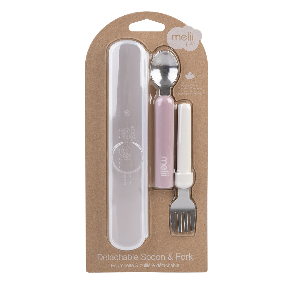Melii Luxe Detachable Spoon & Fork - Pink