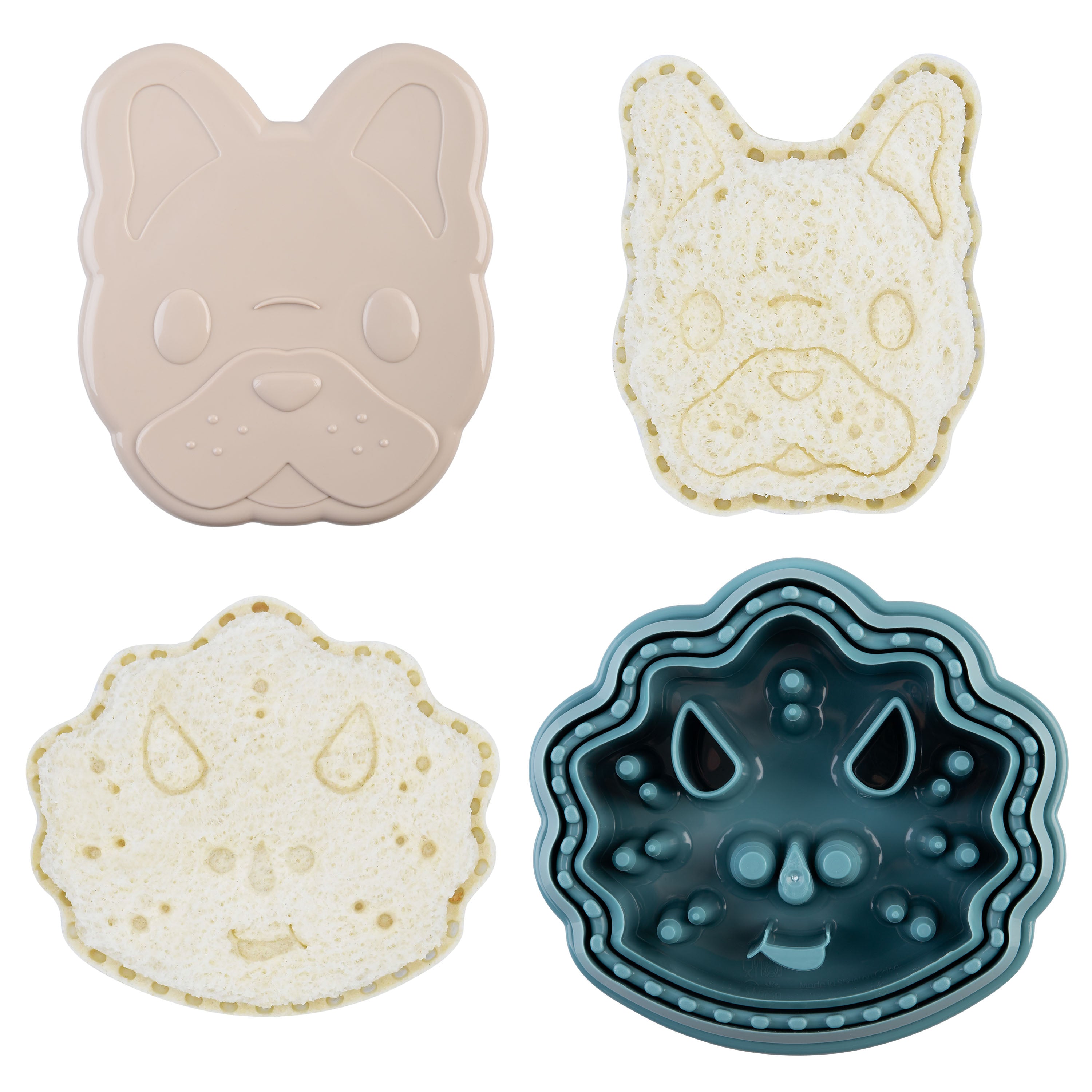 Melii Luxe 3-in-1 Sandwich Cutters Set of 2 Dinosaur & Bulldog