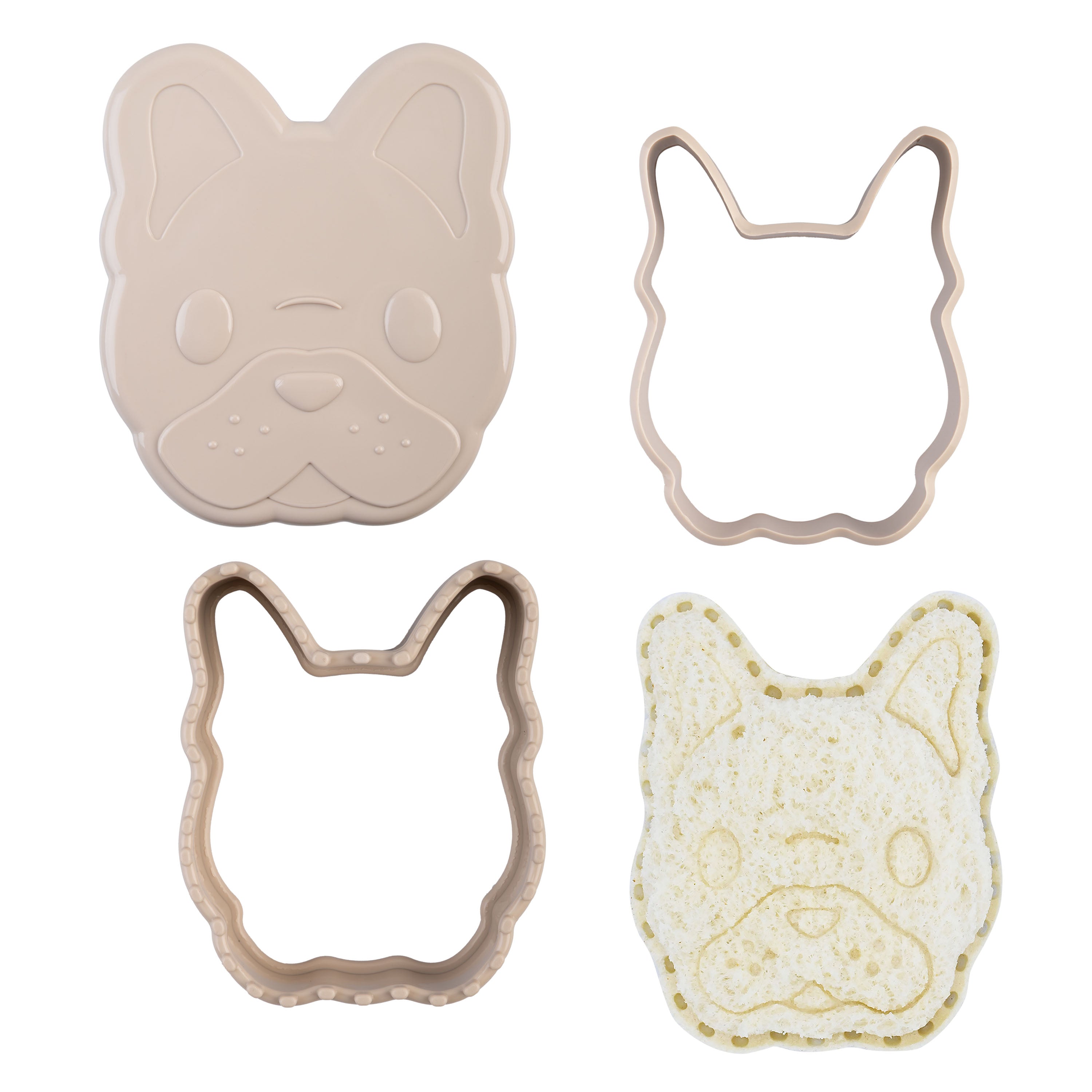 Melii Luxe 3-in-1 Sandwich Cutters Set of 2 Dinosaur & Bulldog