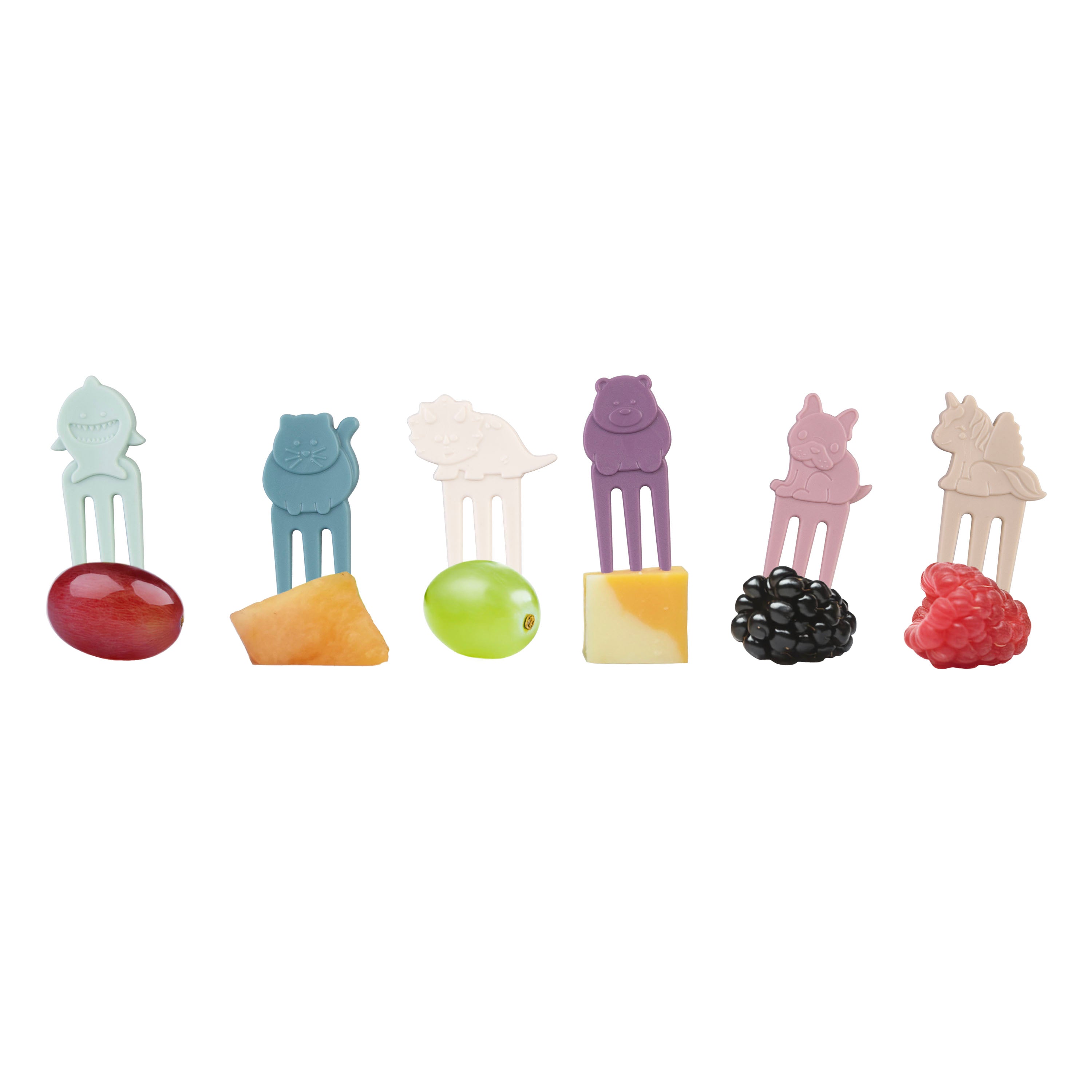 Melii Luxe Food Picks Set of 6 Assorted Animals