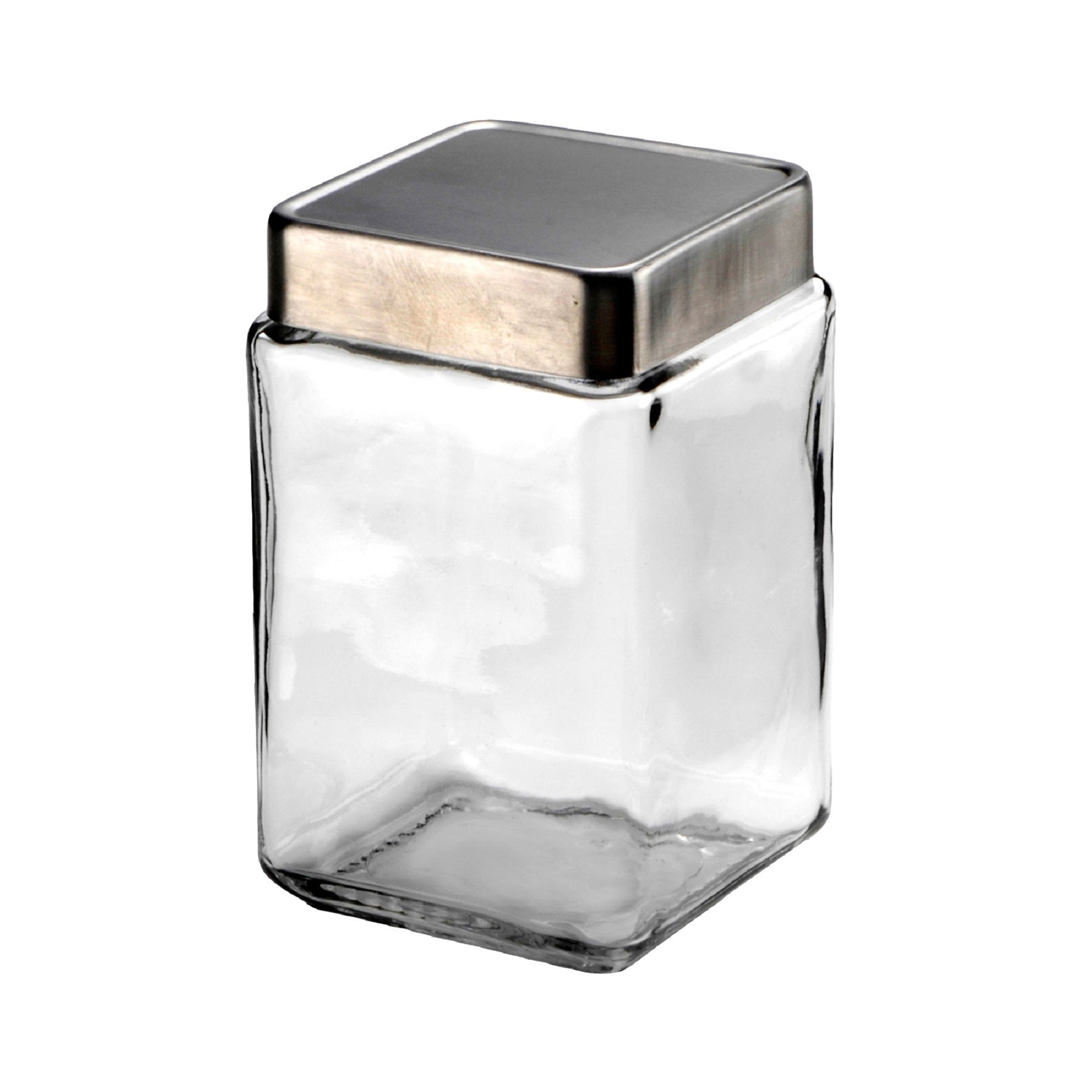 Anchor Hocking Stackable Glass Jar with Brushed Aluminum Lid (1.4L)