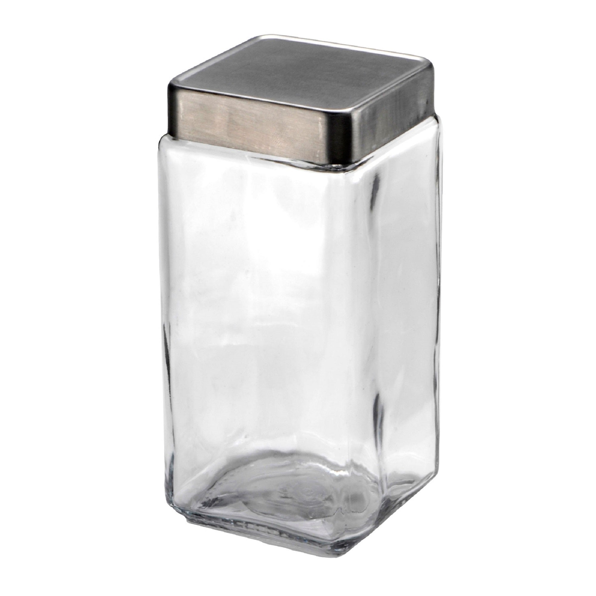 Anchor Hocking Stackable Glass Jar with Brushed Aluminum Lid (1.9L)