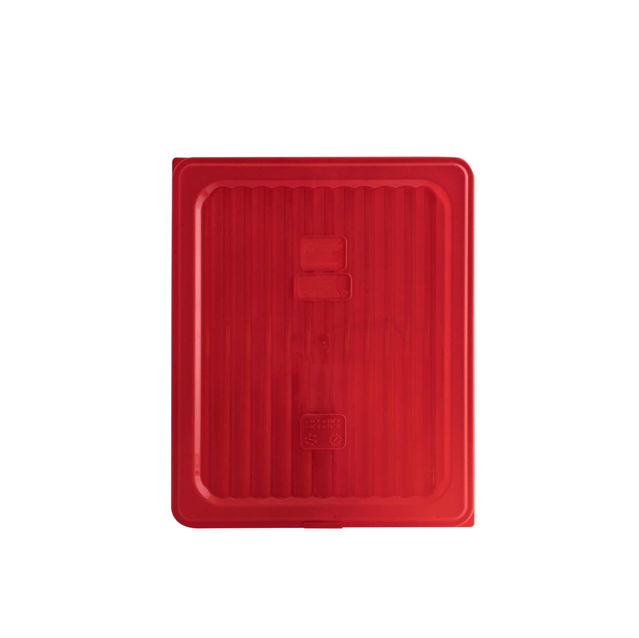 GastroPlast 1/2 GN Food Pan Cover - Polypropylene (Red)
