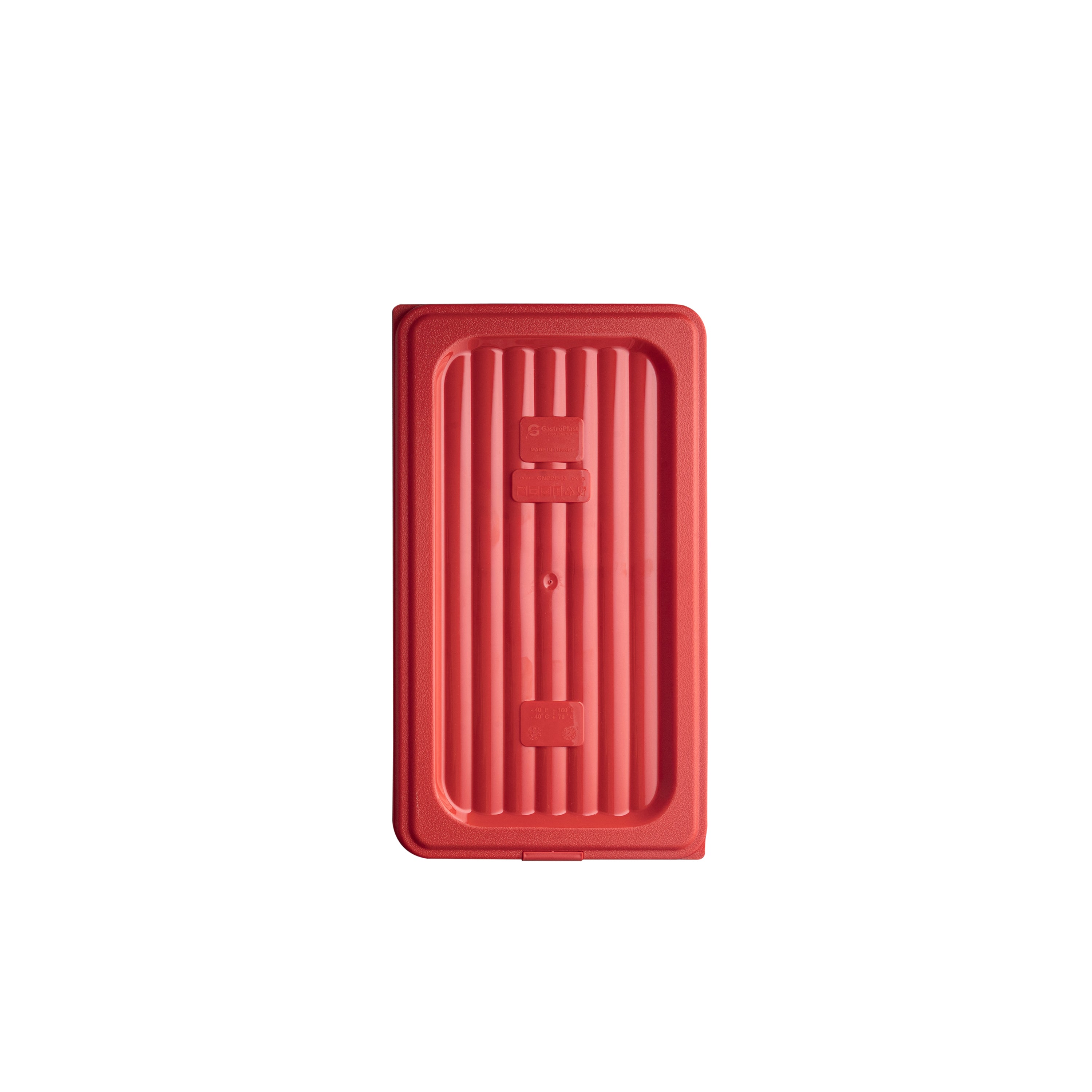 GastroPlast 1/3 GN Food Pan Cover - Polypropylene (Red)