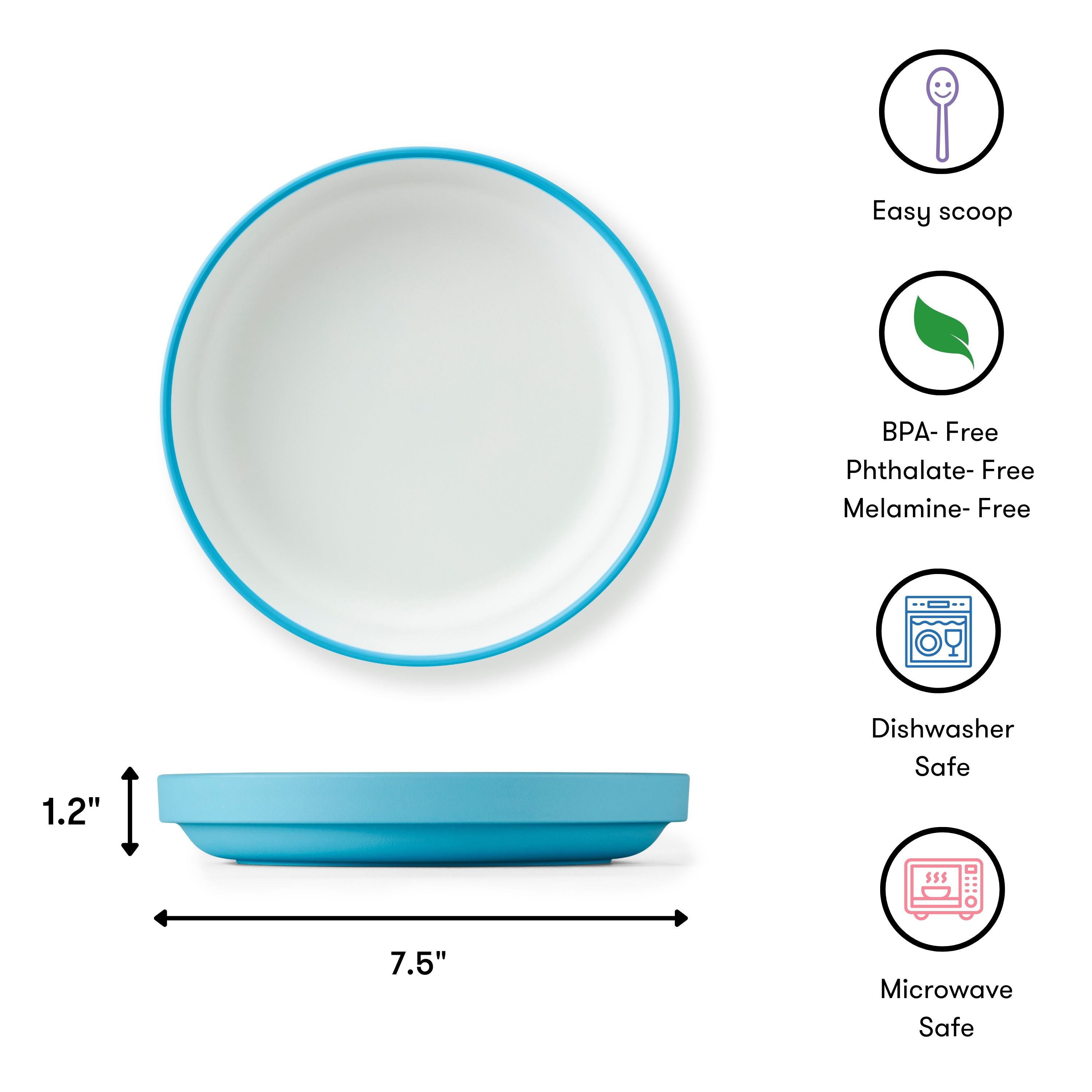 Omie Toddler Plate (Plate & Divider) - Blue