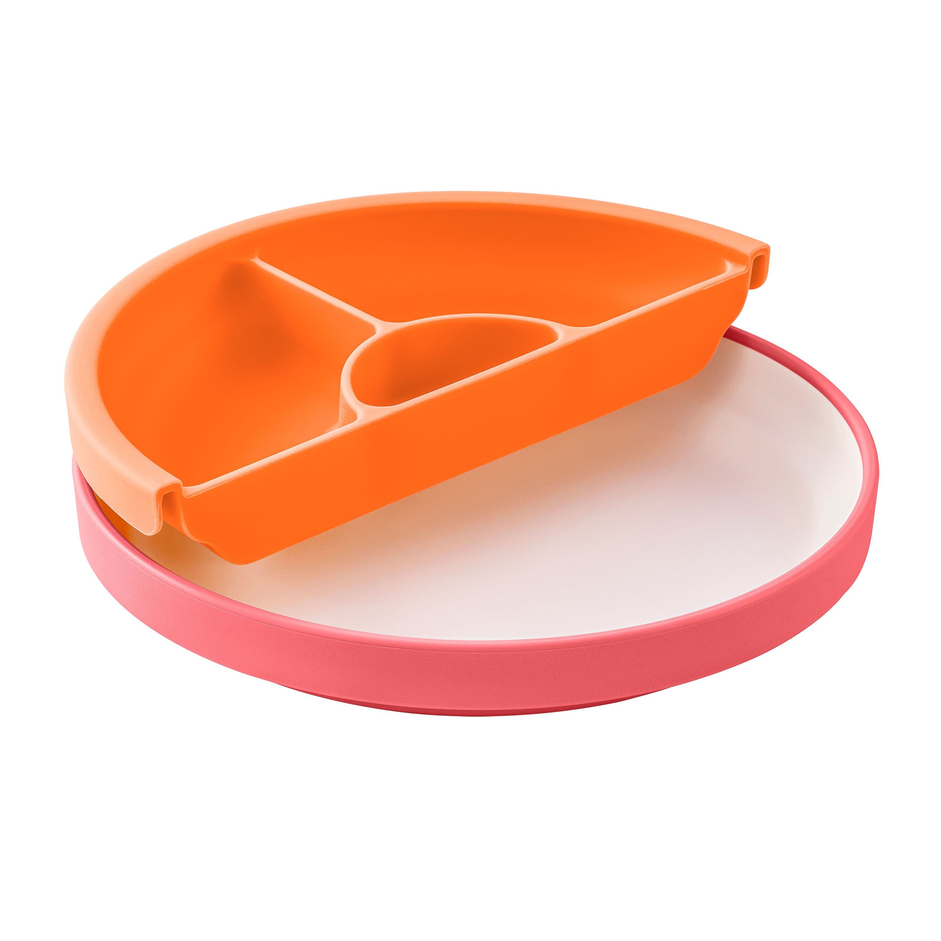 Omie Toddler Plate (Plate & Divider) - Pink