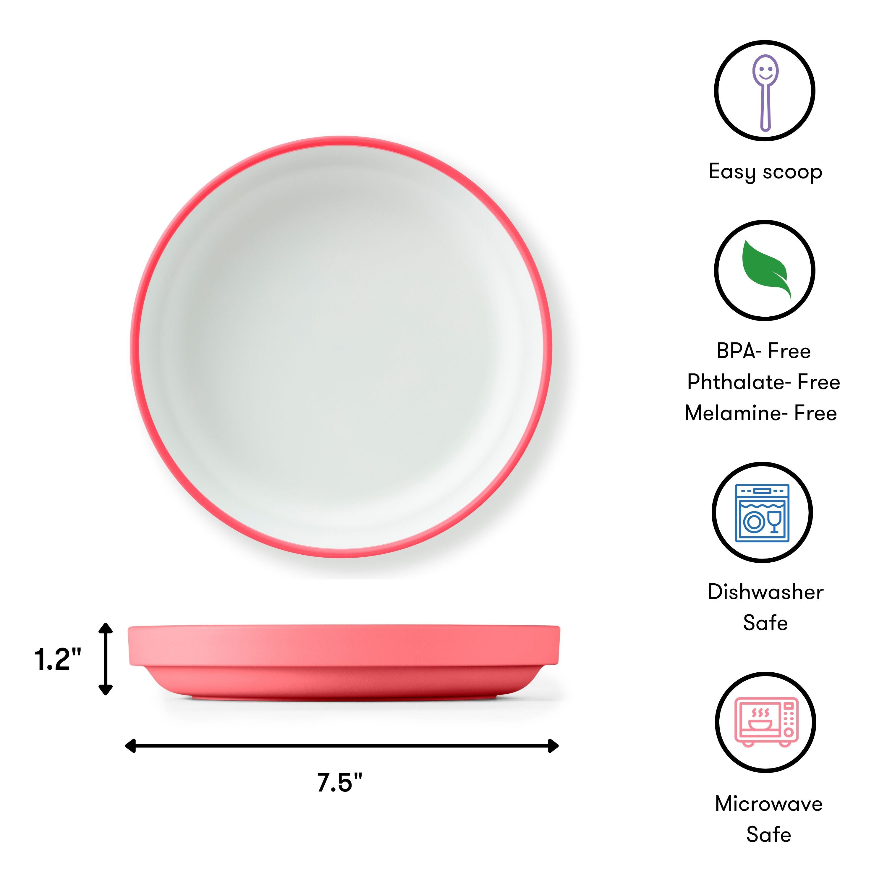 Omie Toddler Plate (Plate & Divider) - Pink