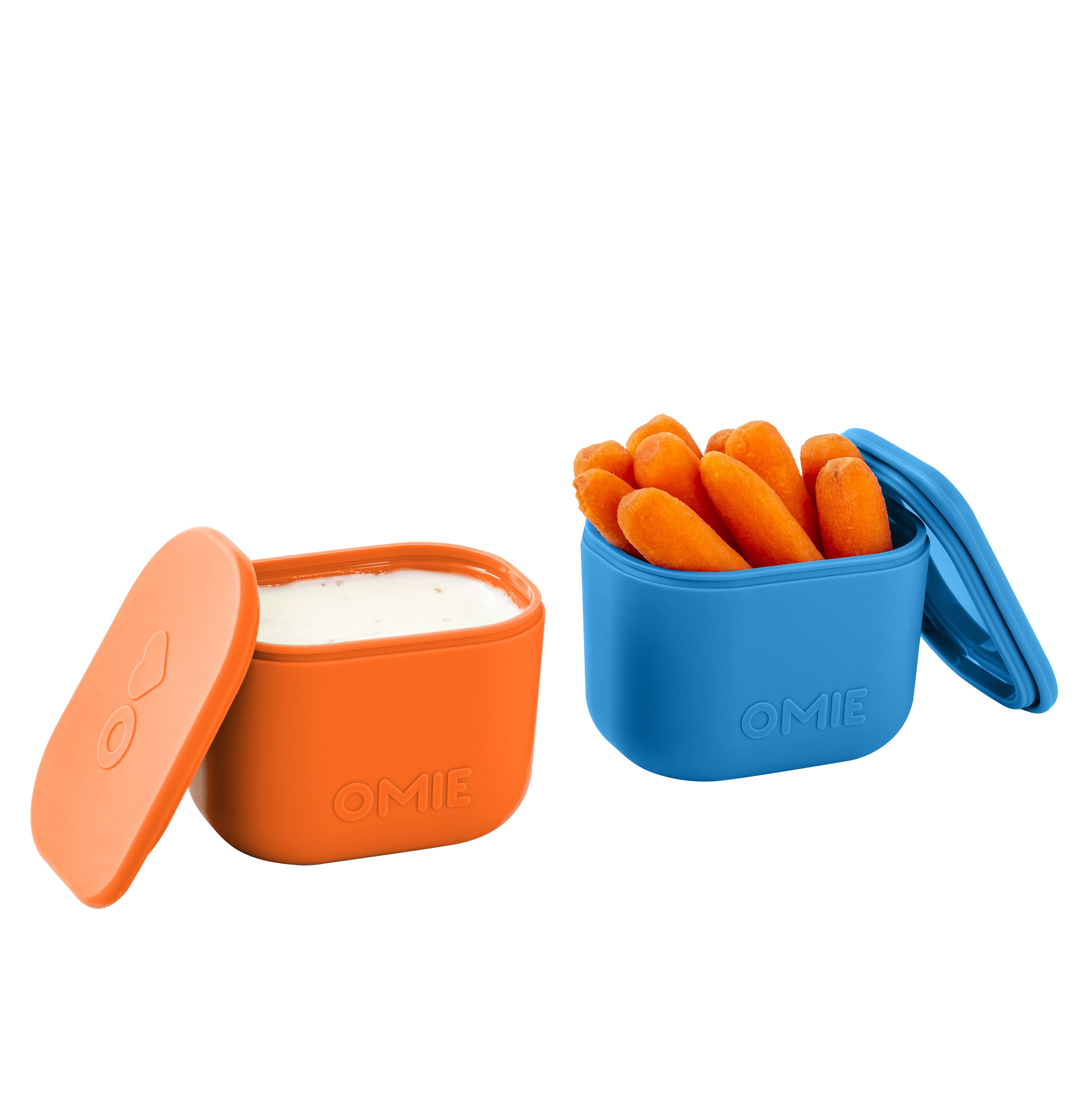 OmieBox UP Silicone Dip Containers Set 2 - Blue/Orange