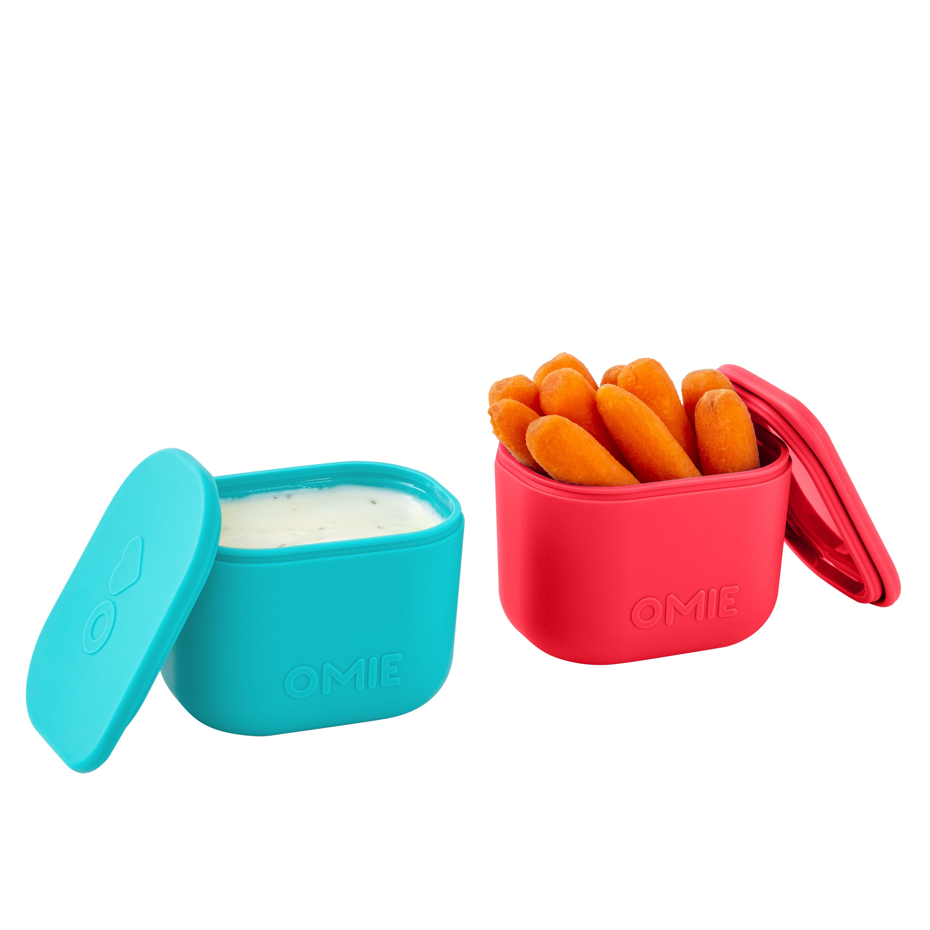 OmieBox UP Silicone Dip Containers Set 2 - Pink/Teal