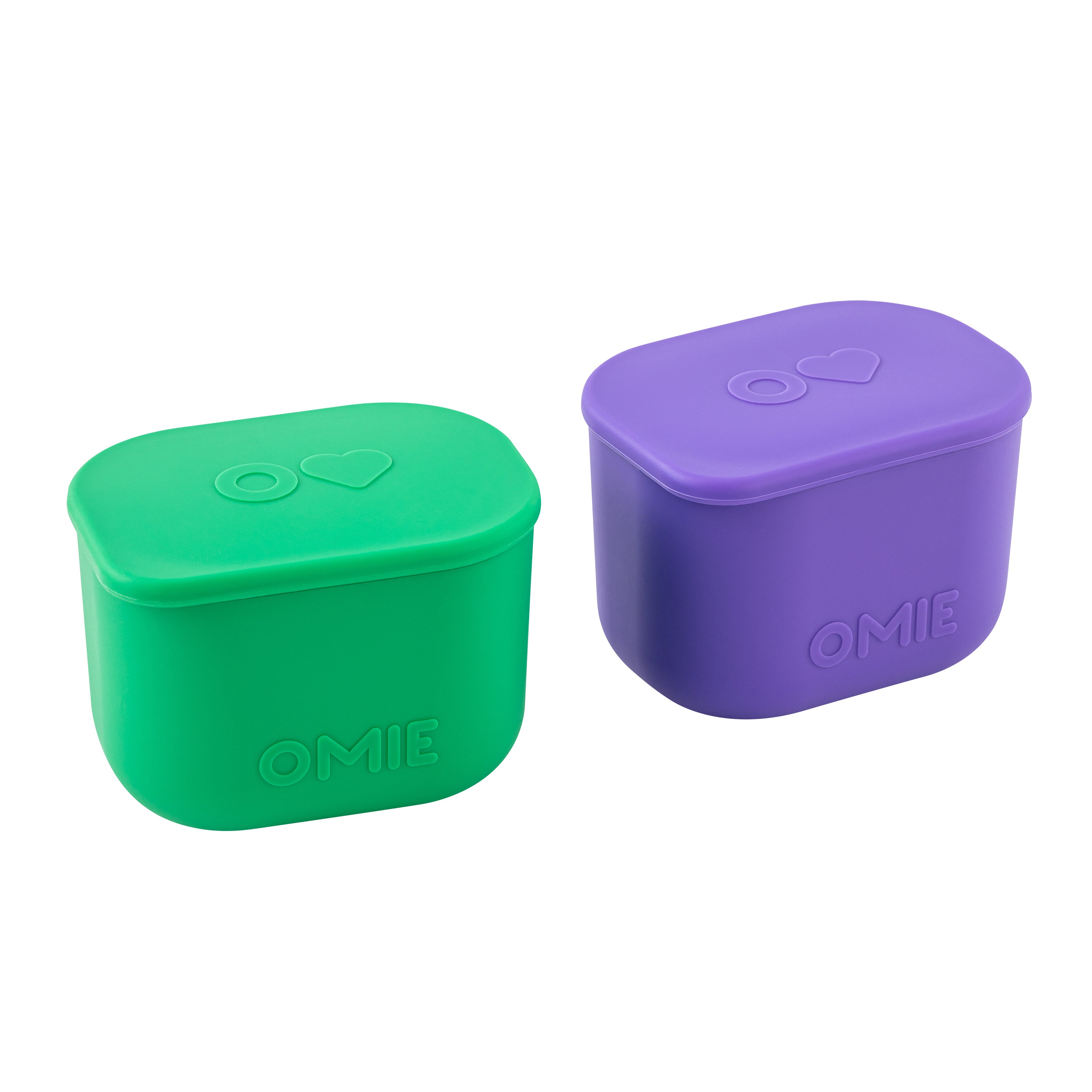 OmieBox UP Silicone Dip Containers Set 2 - Purple/Green