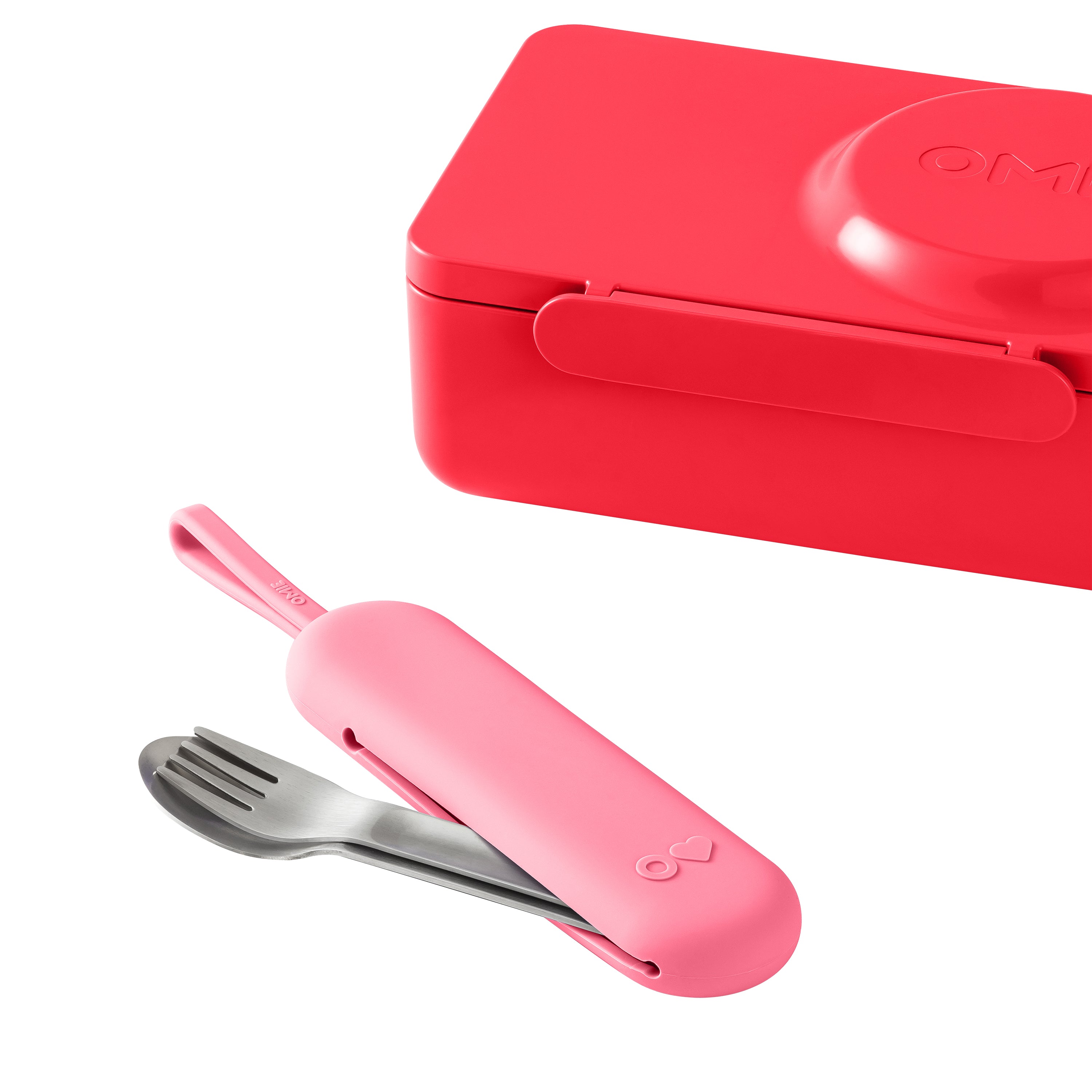 OmieBox UP Stainless Steel Utensil 3 Piece Set - Blush