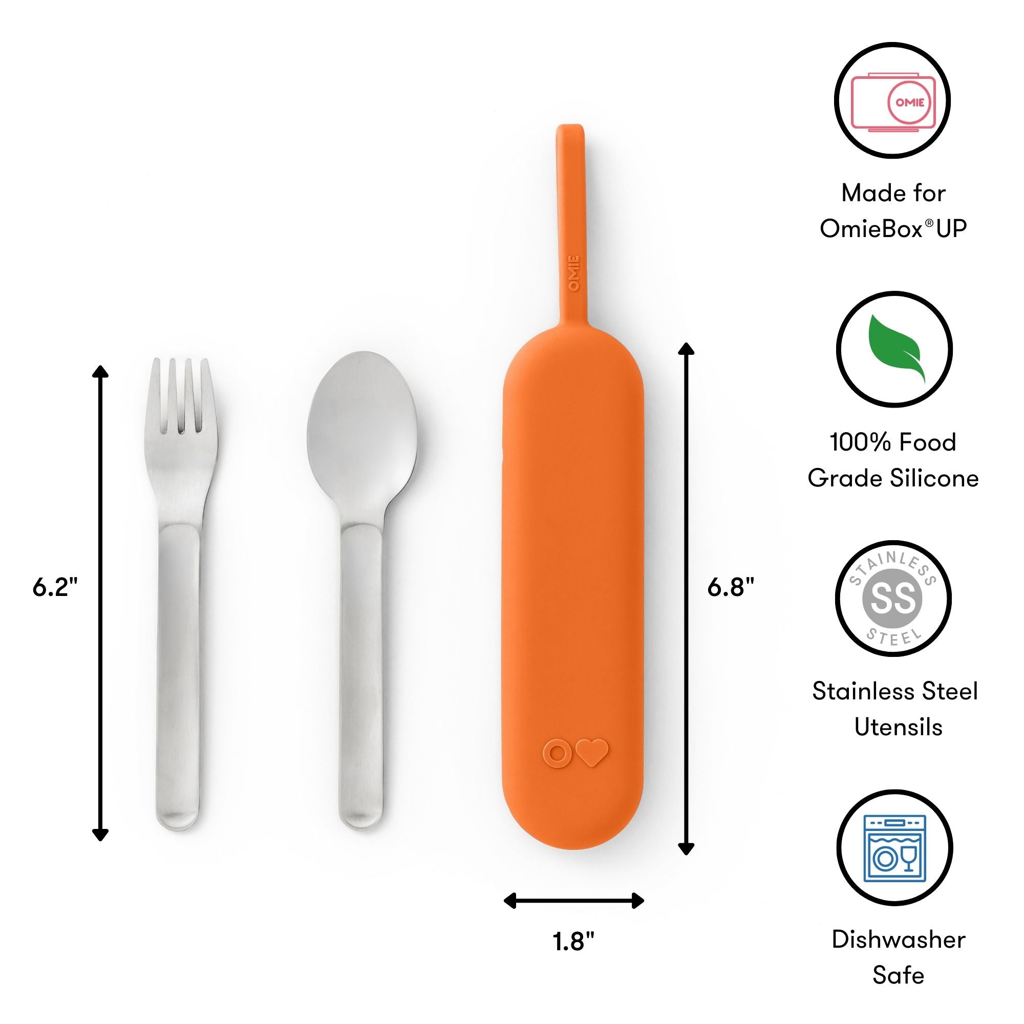 OmieBox UP Stainless Steel Utensil 3 Piece Set - Sunny