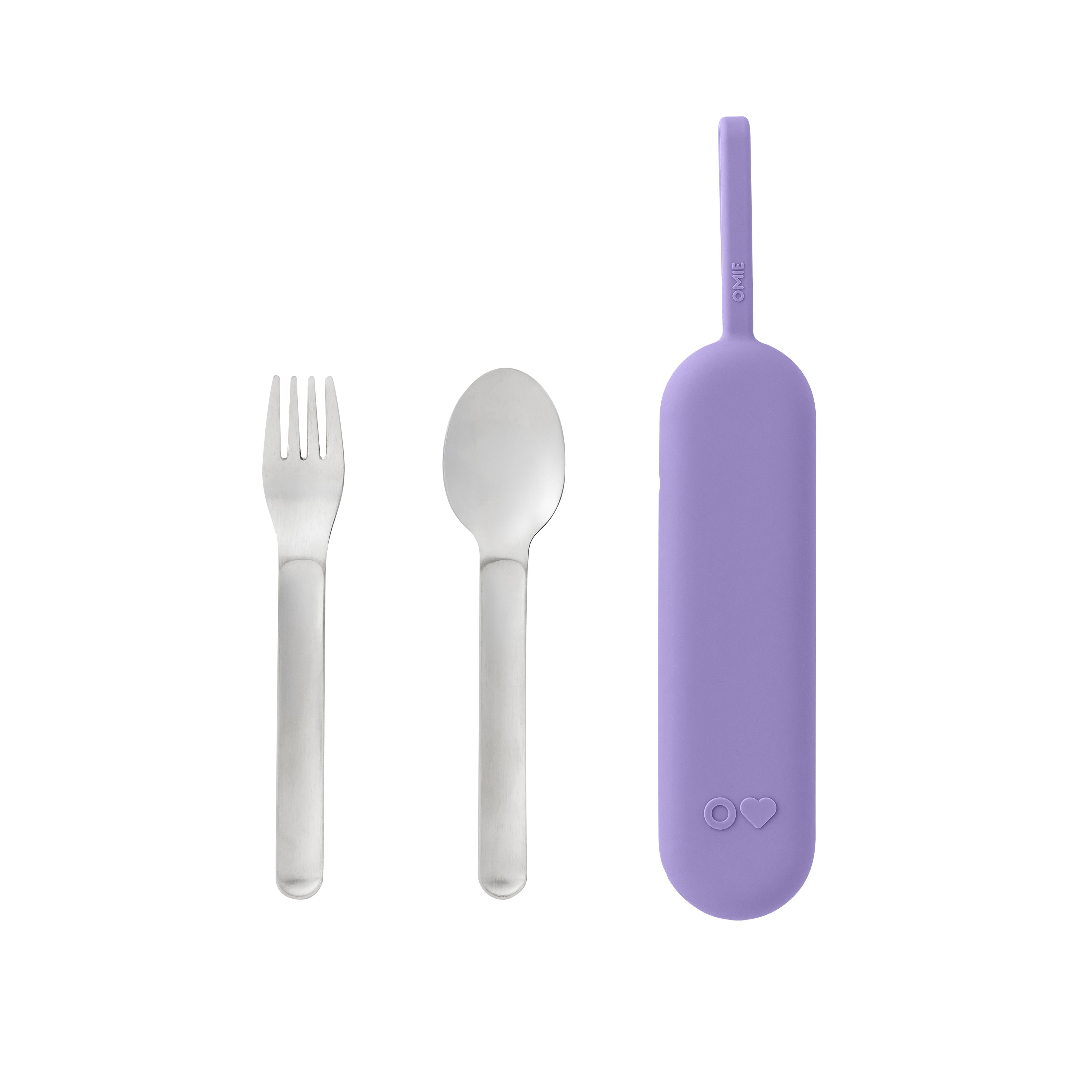 OmieBox UP Stainless Steel Utensil 3 Piece Set - Violet