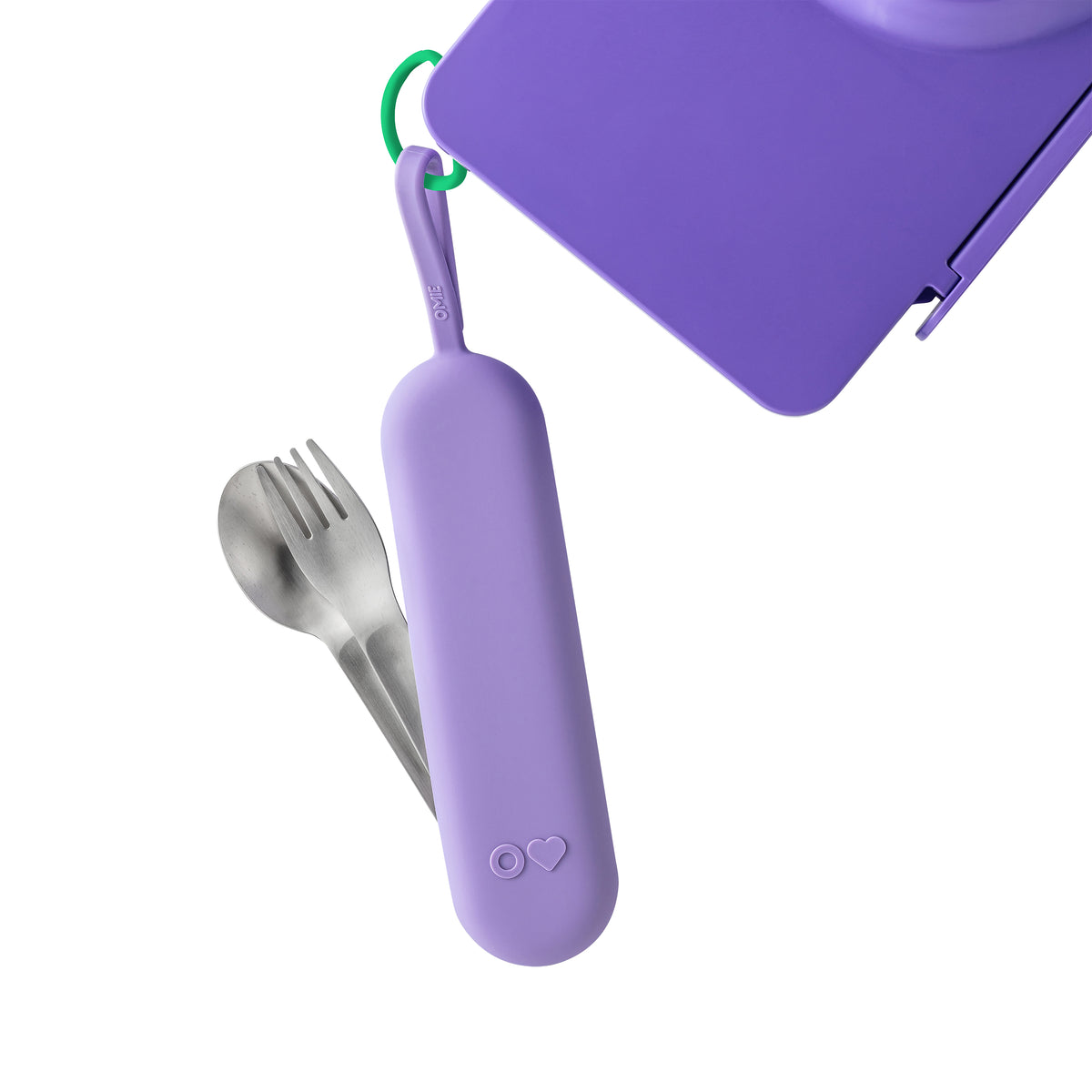 OmieBox UP Stainless Steel Utensil 3 Piece Set - Violet