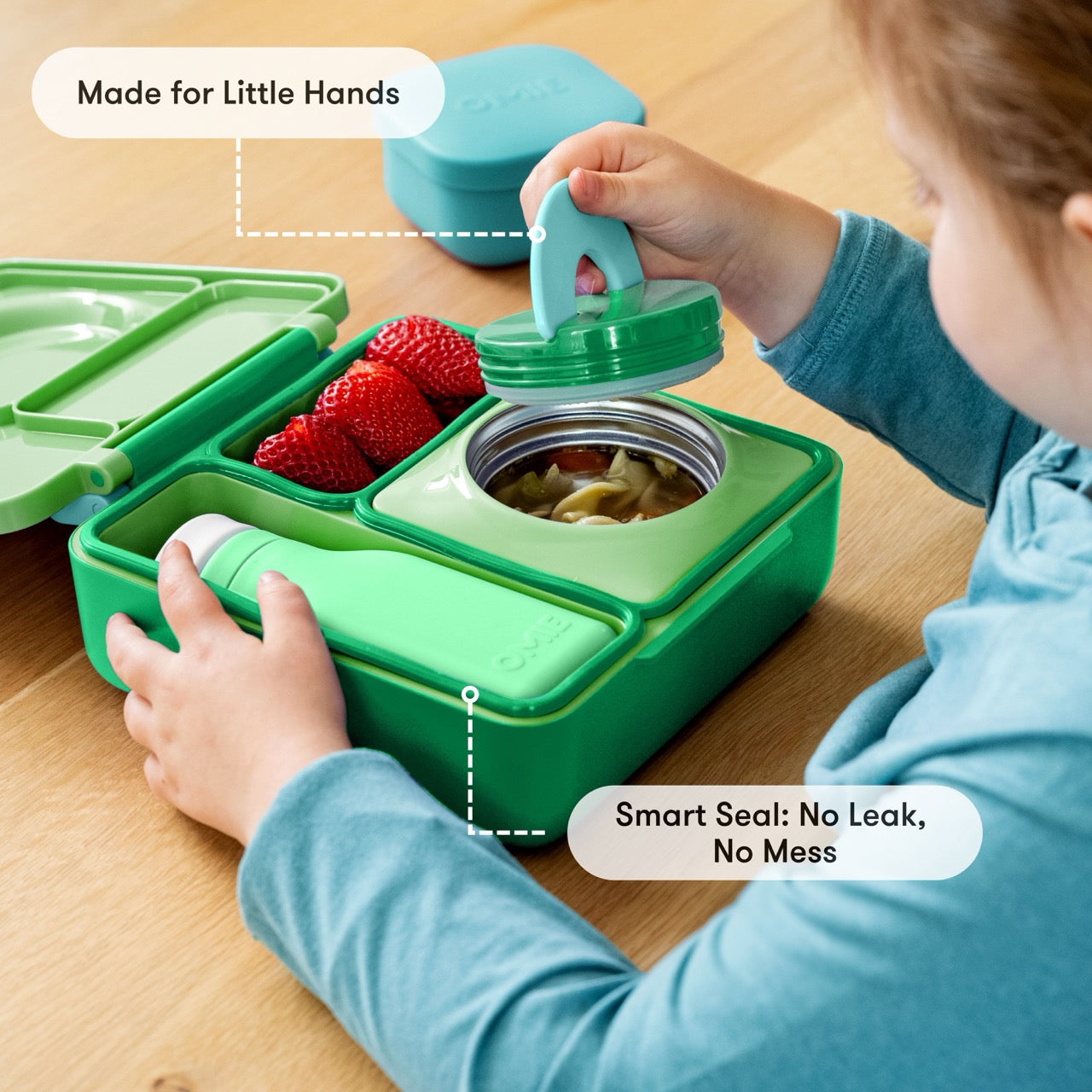 OmieBox V2 Hot & Cold Bento Box - Apple Green