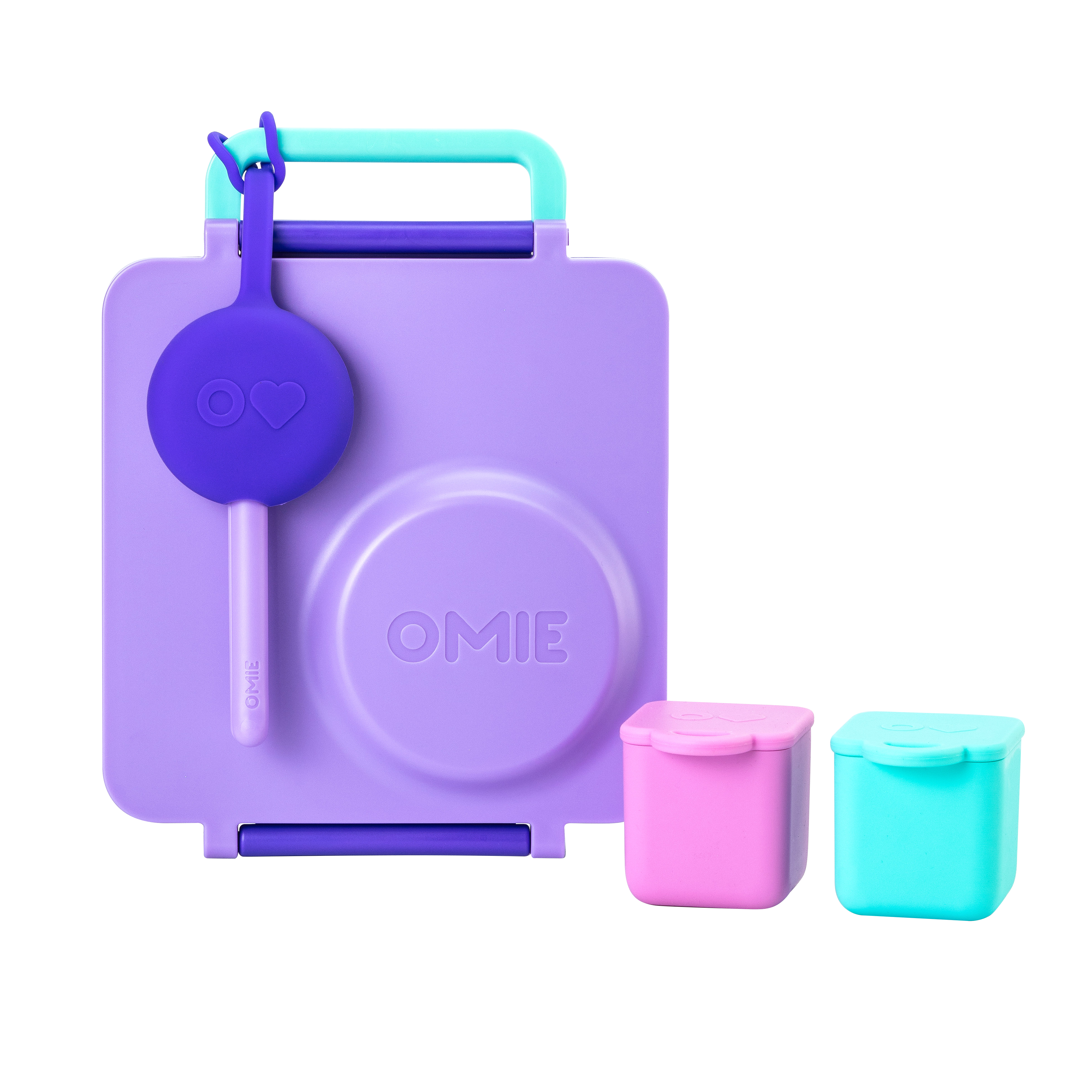 OmieDip Silicone Dip Containers Set 2 - Pink/Teal