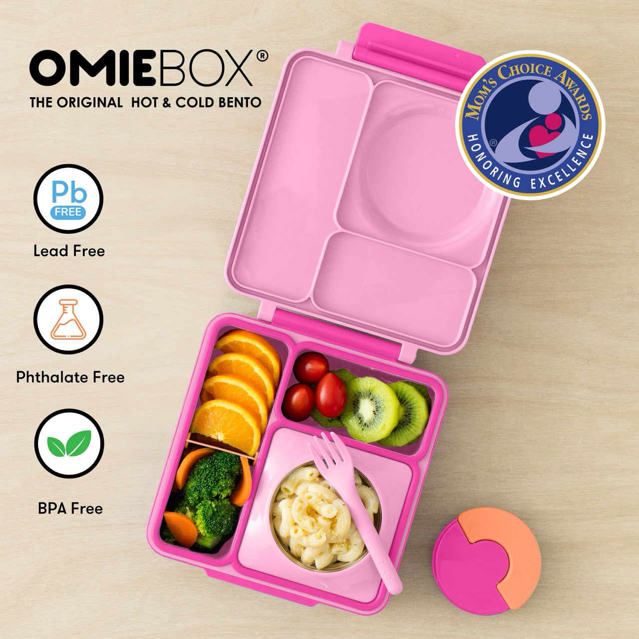 OmieBox V2 Hot & Cold Bento Box - Pixie Pink