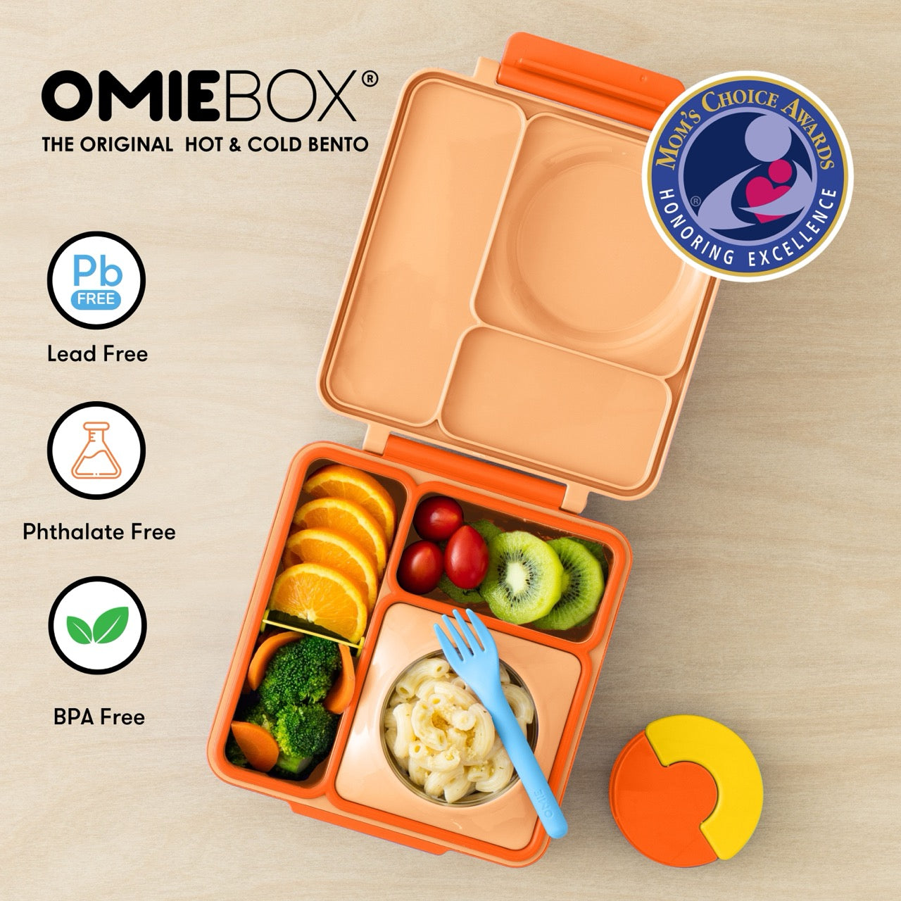 OmieBox V2 Hot & Cold Bento Box - Poppy Orange