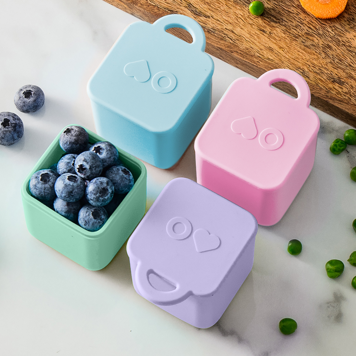 OmieDip Silicone Dip Containers Set 2 - Blue/Mint