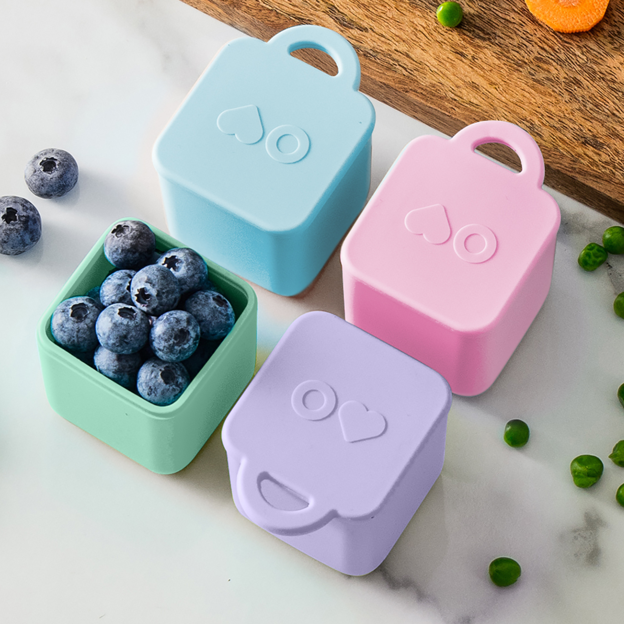 OmieDip Silicone Dip Containers Set 2 - Blue/Mint