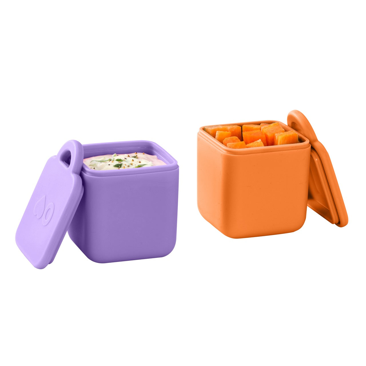 OmieDip Silicone Dip Containers Set 2 - Purple/Orange