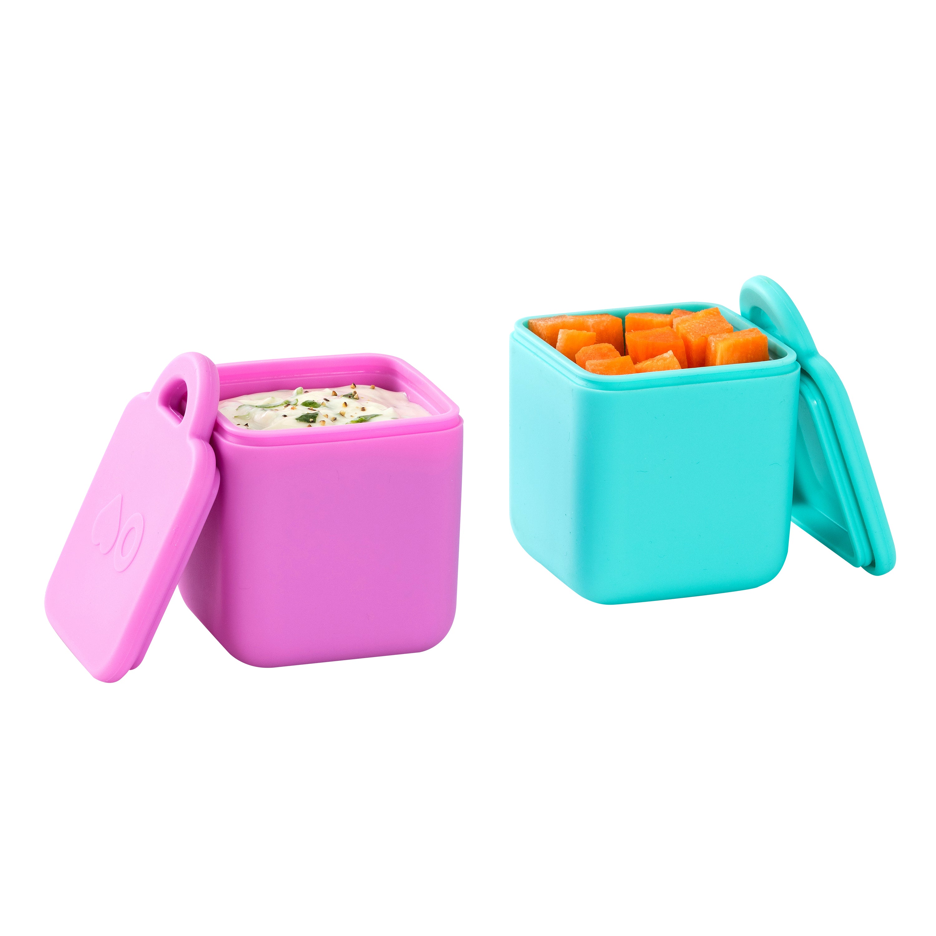 OmieDip Silicone Dip Containers Set 2 - Pink/Teal