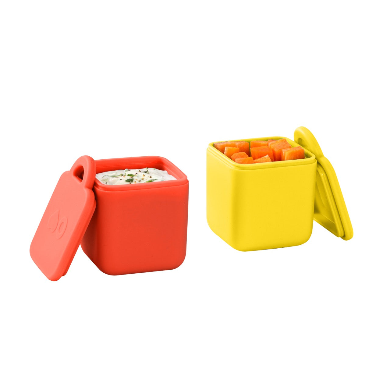 OmieDip Silicone Dip Containers Set 2 - Yellow/Red