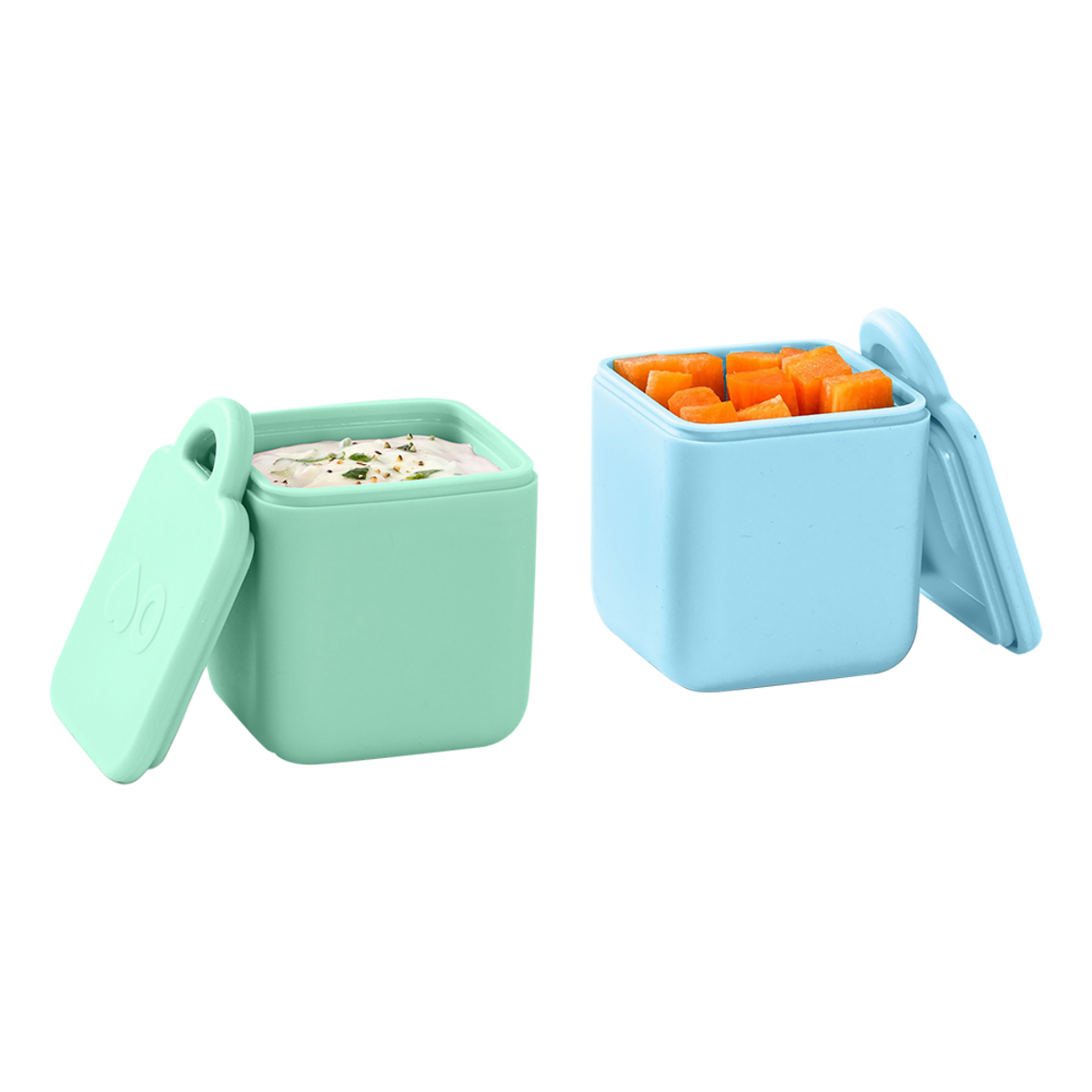 OmieDip Silicone Dip Containers Set 2 - Blue/Mint