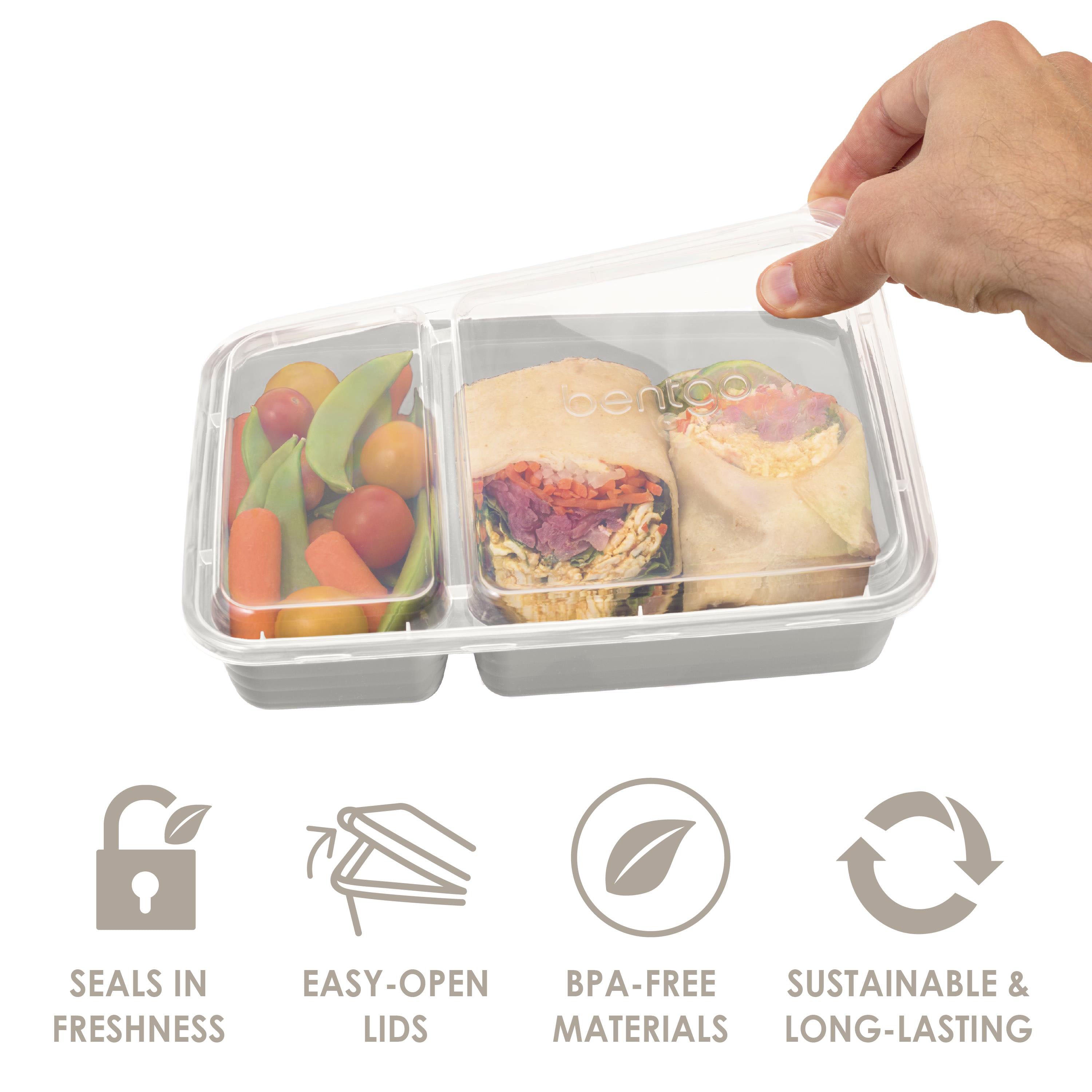 Bentgo Prep 2-Compartment Container 10 Pack – Whisper Grey
