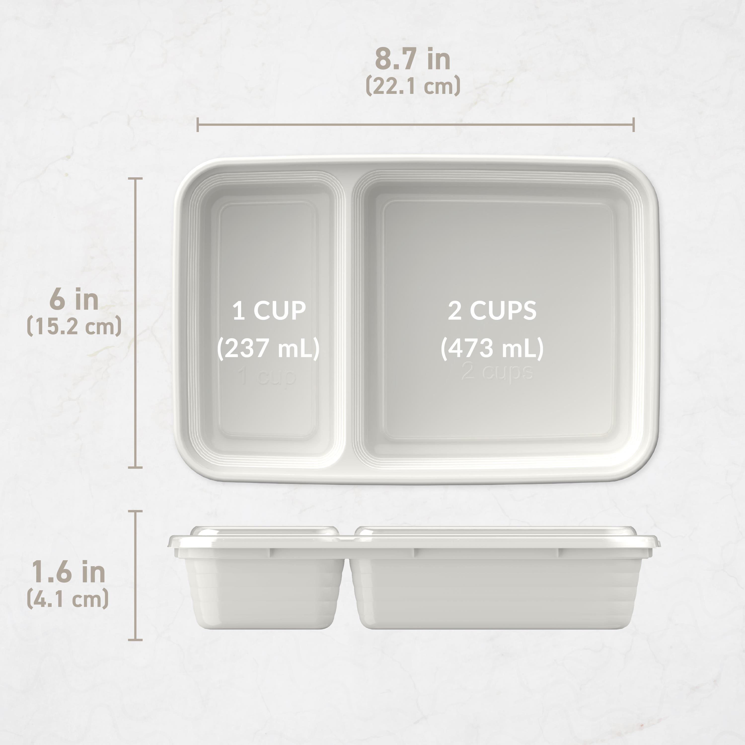 Bentgo Prep 2-Compartment Container 10 Pack – Whisper Grey