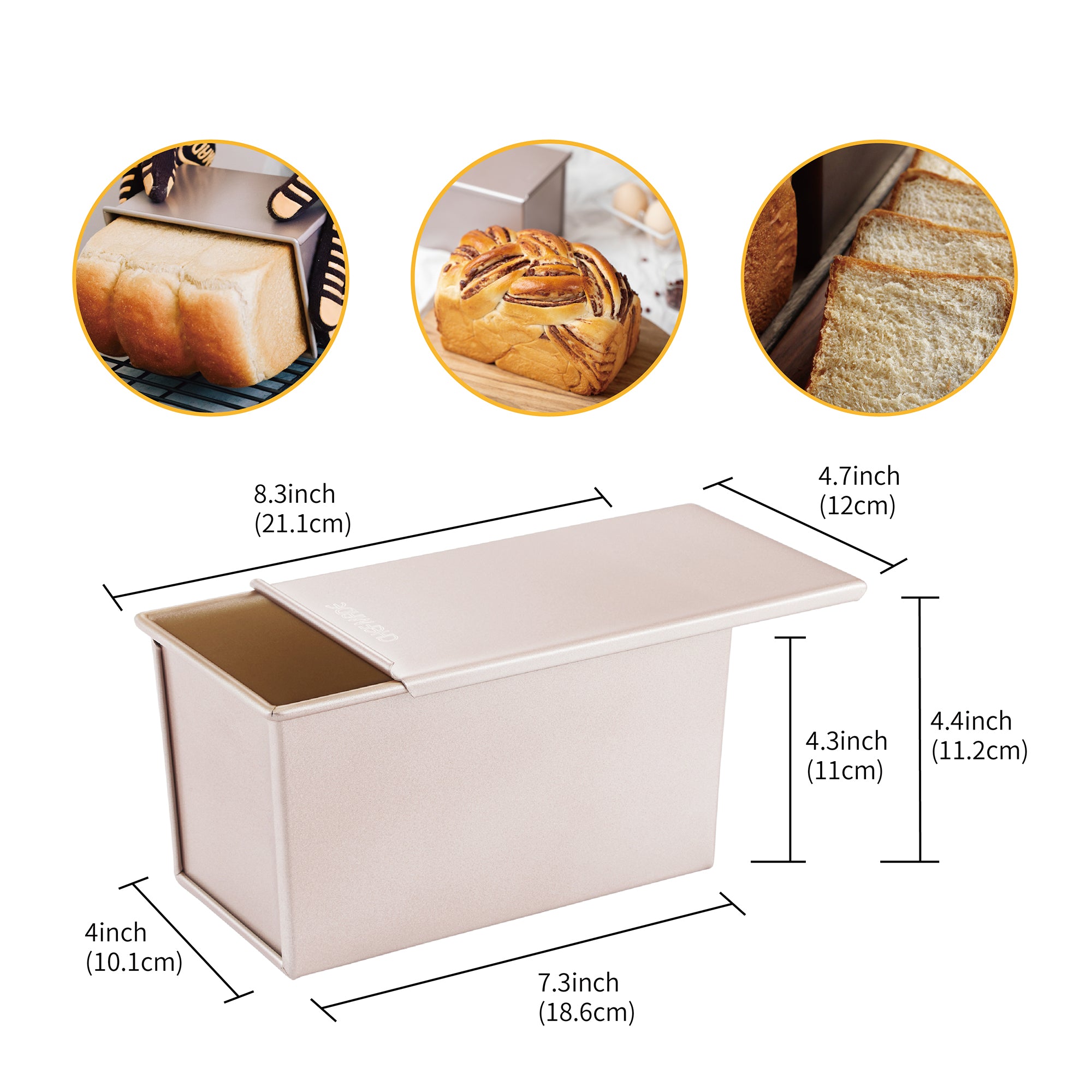 CHEFMADE Loaf Pan with Lid 450g 21cm (WK9088)