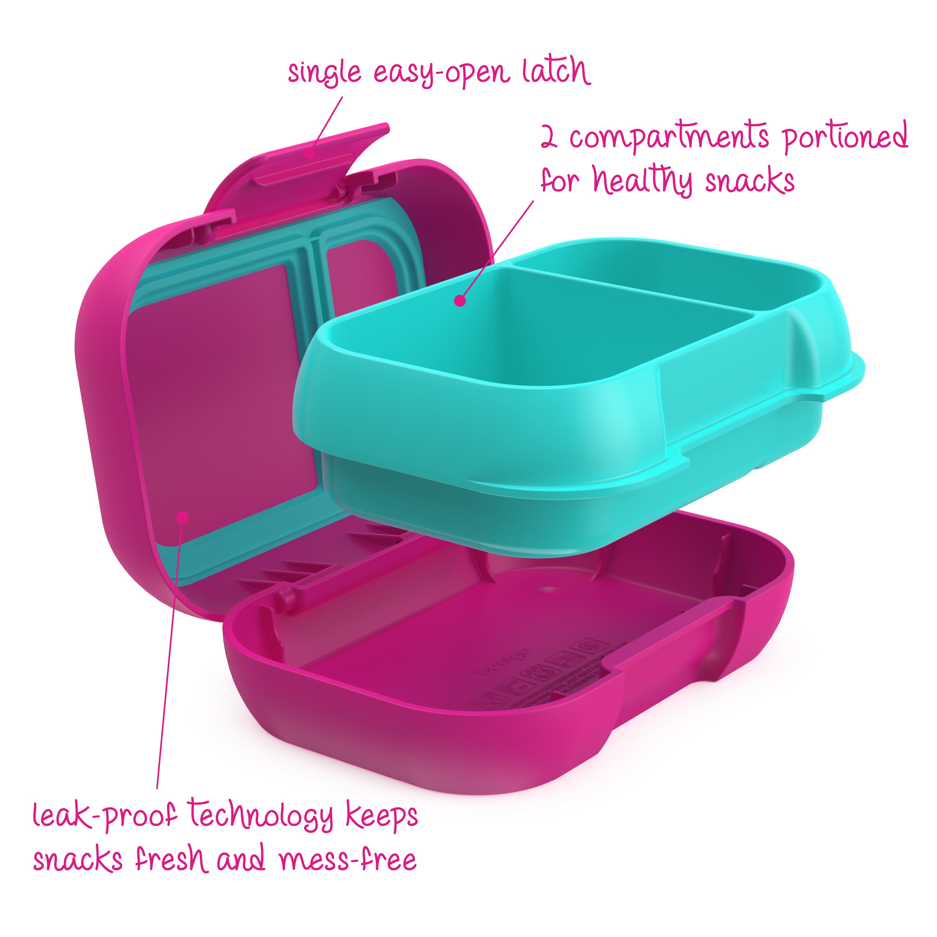 Bentgo Snack Container - Fuchsia/Teal