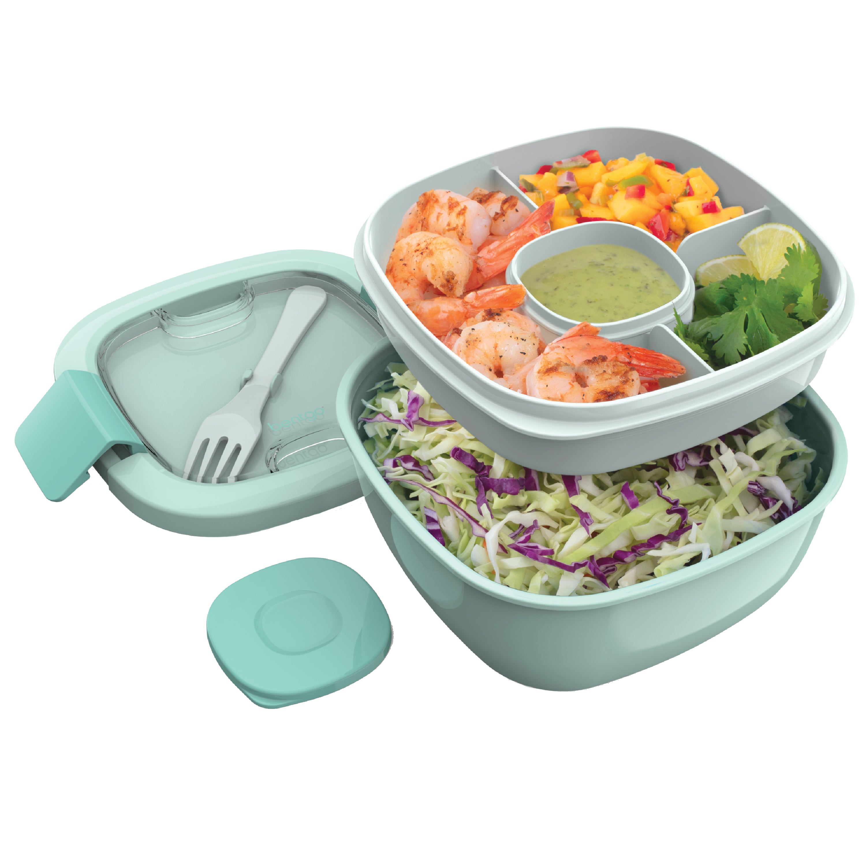 Bentgo Salad All-In-One Salad Container - Coastal Aqua