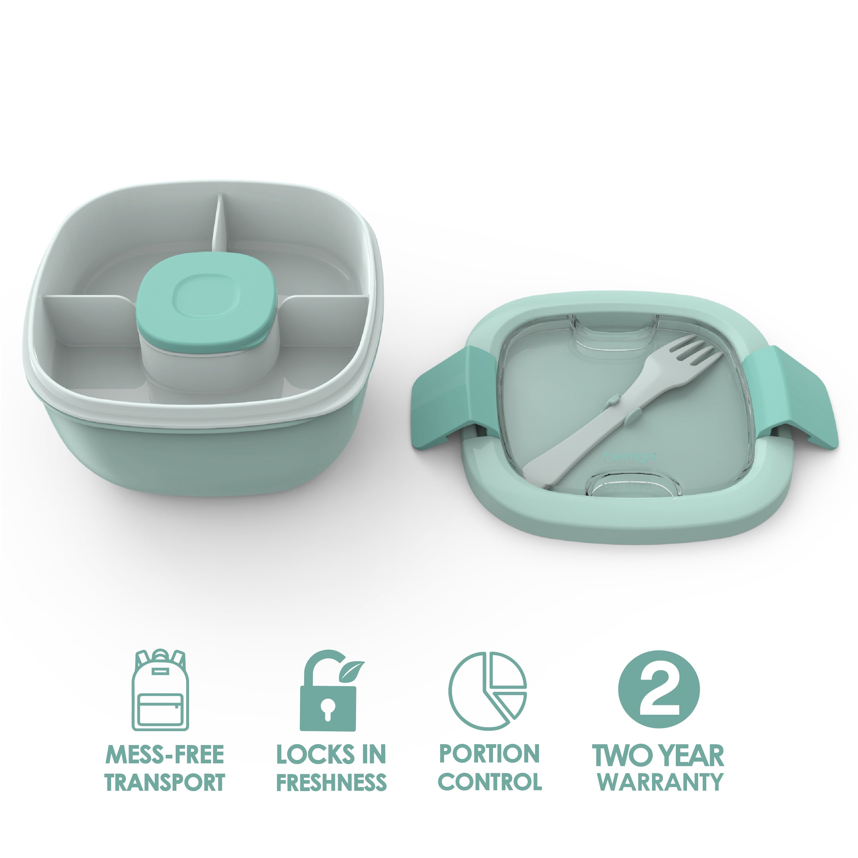 Bentgo Salad All-In-One Salad Container - Coastal Aqua