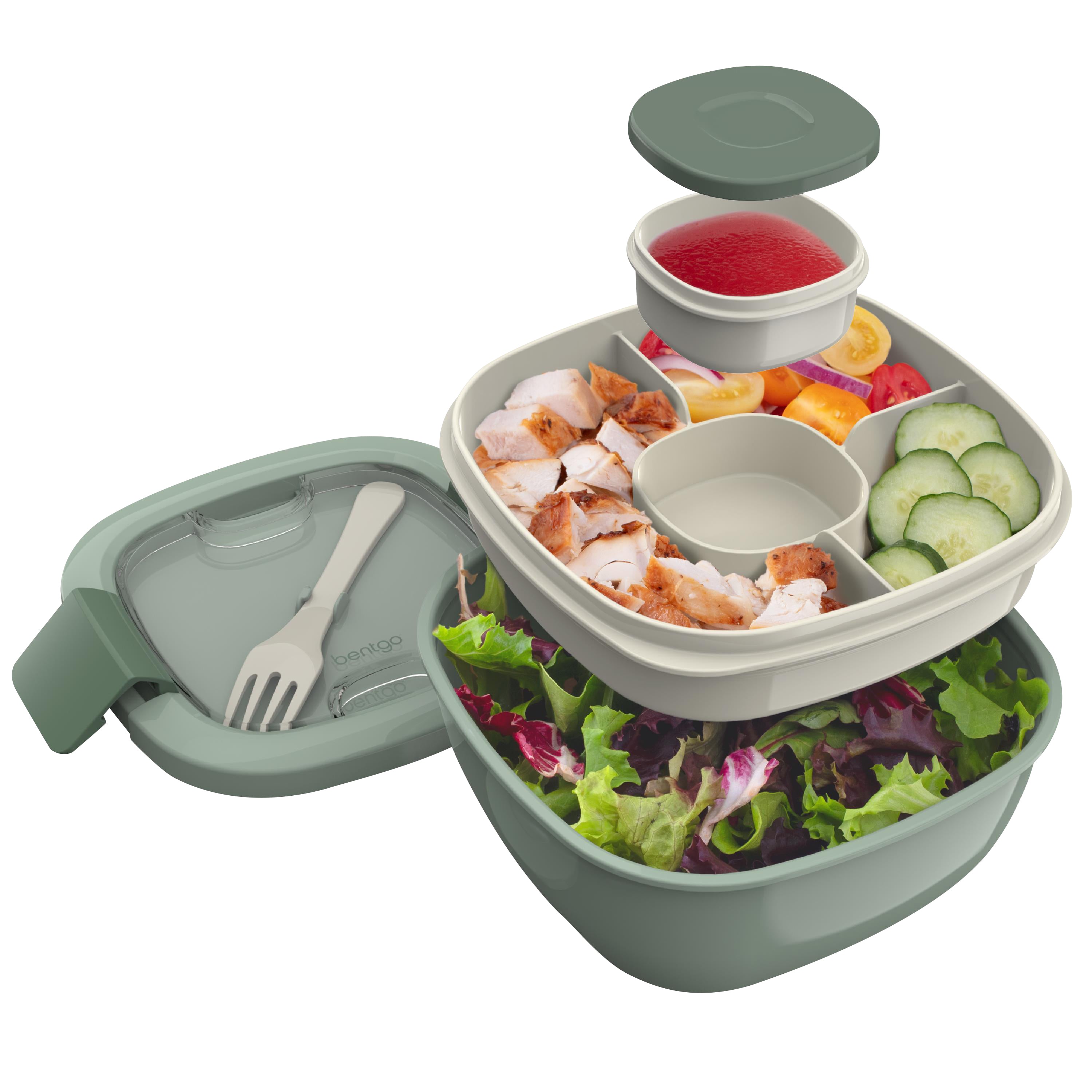 Bentgo Salad All-In-One Salad Container - Khaki Green