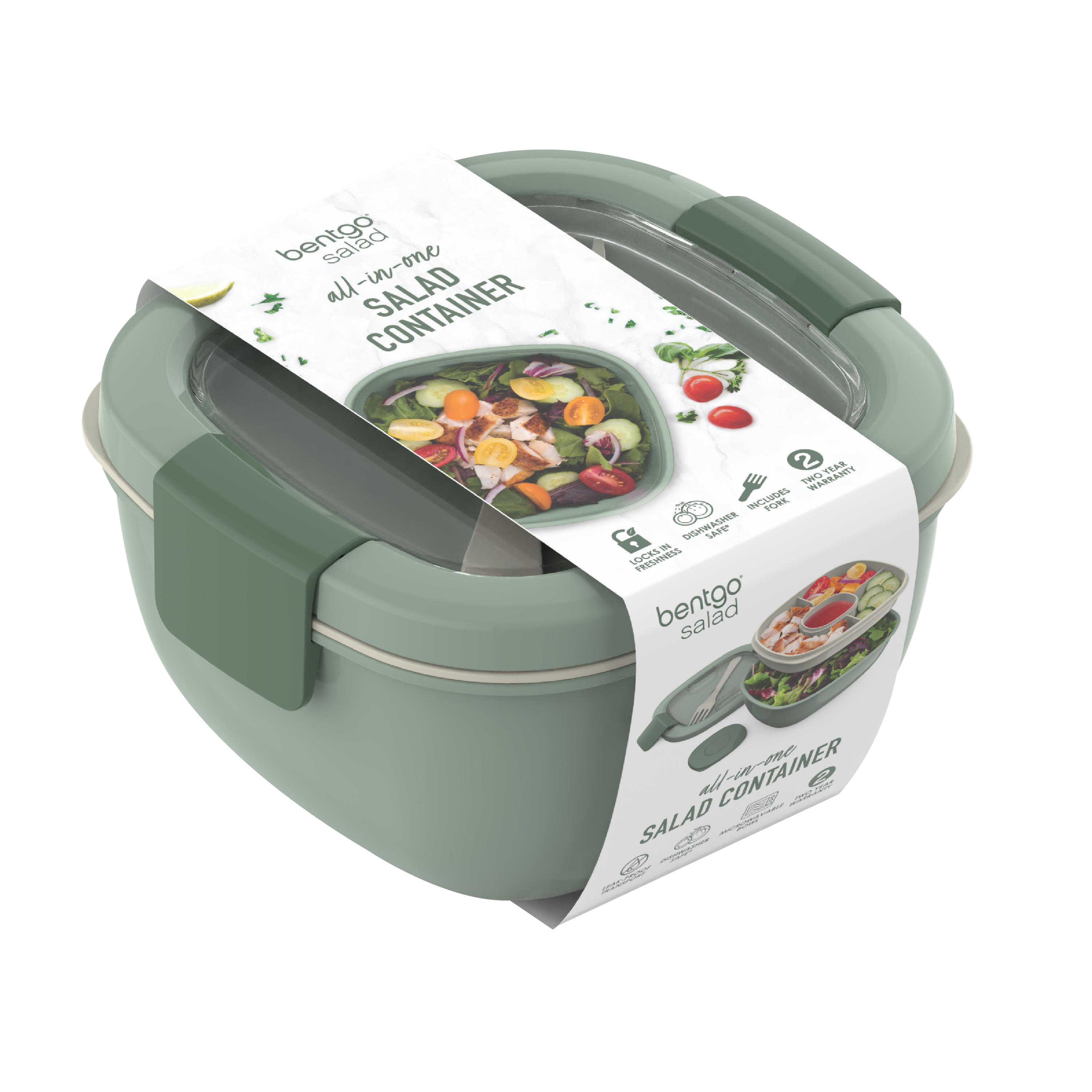 Bentgo Salad All-In-One Salad Container - Khaki Green