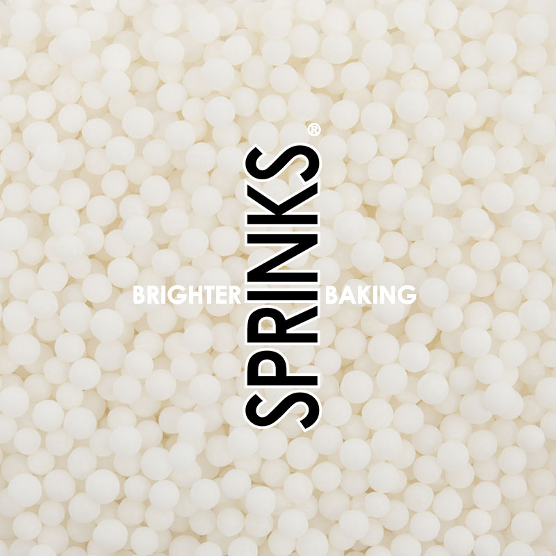 Sprinks Cachous Pearl Beads Matte White 4mm 70g