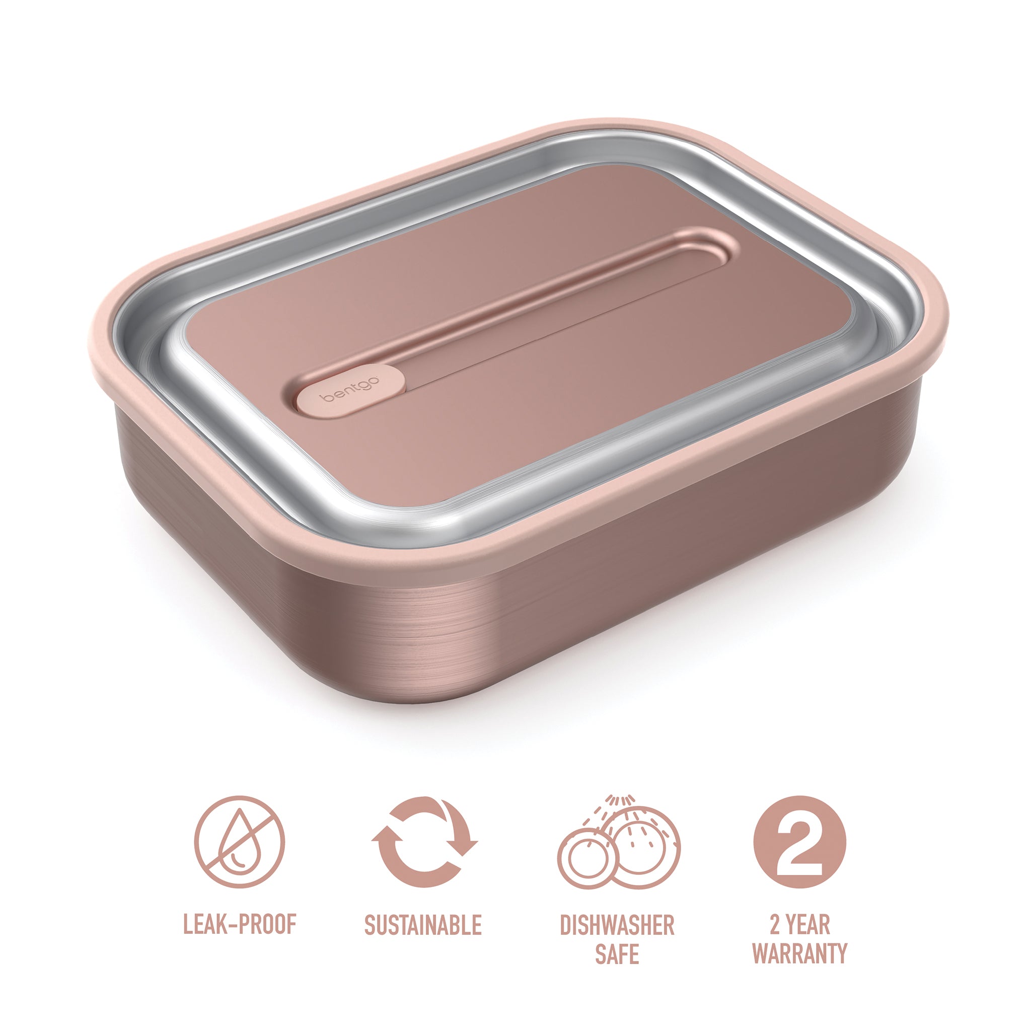 Bentgo Microsteel Lunch Box 5 Cup/1200ml - Rose Gold