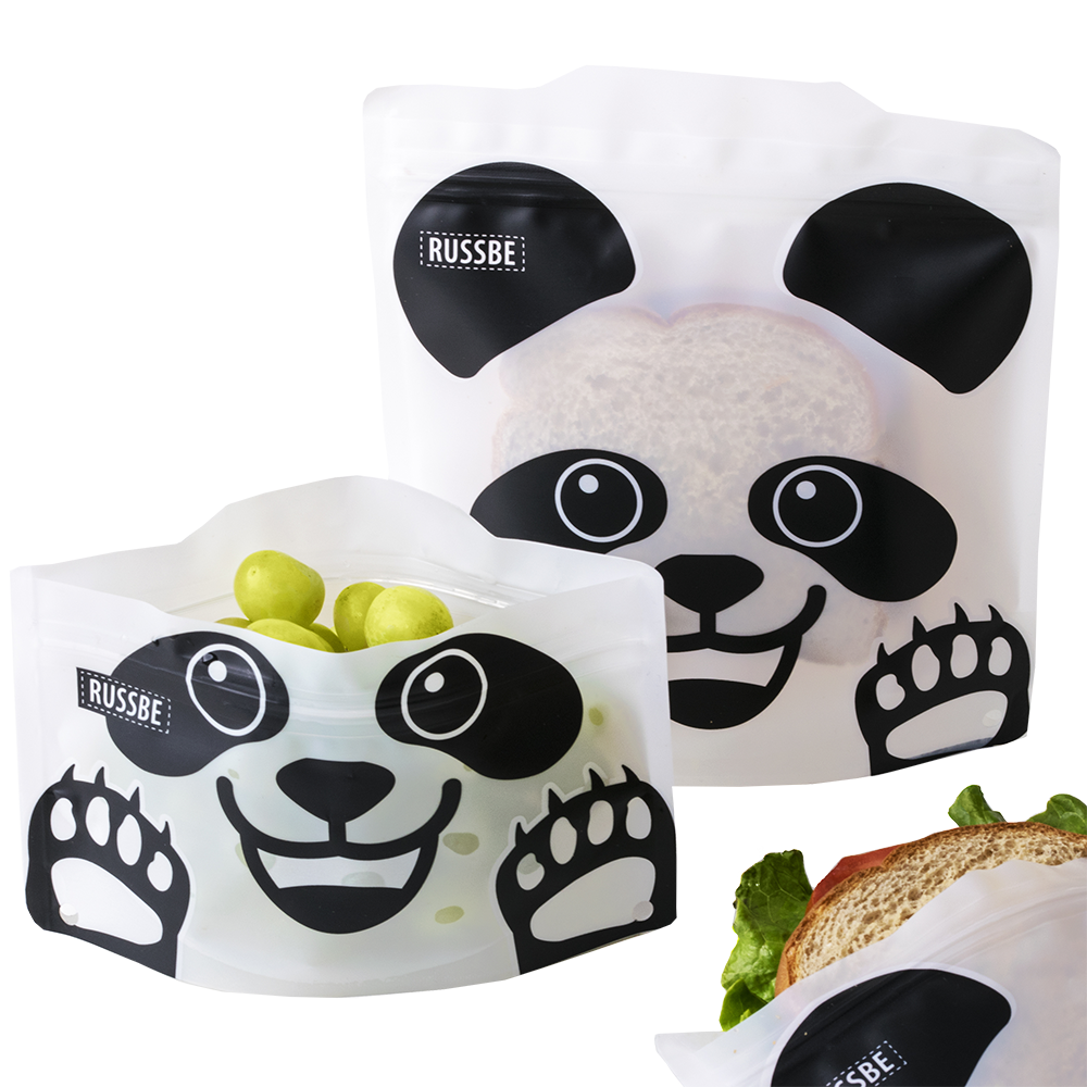Russbe Reusable Snack & Sandwich Bag Set – 4 Piece – Panda