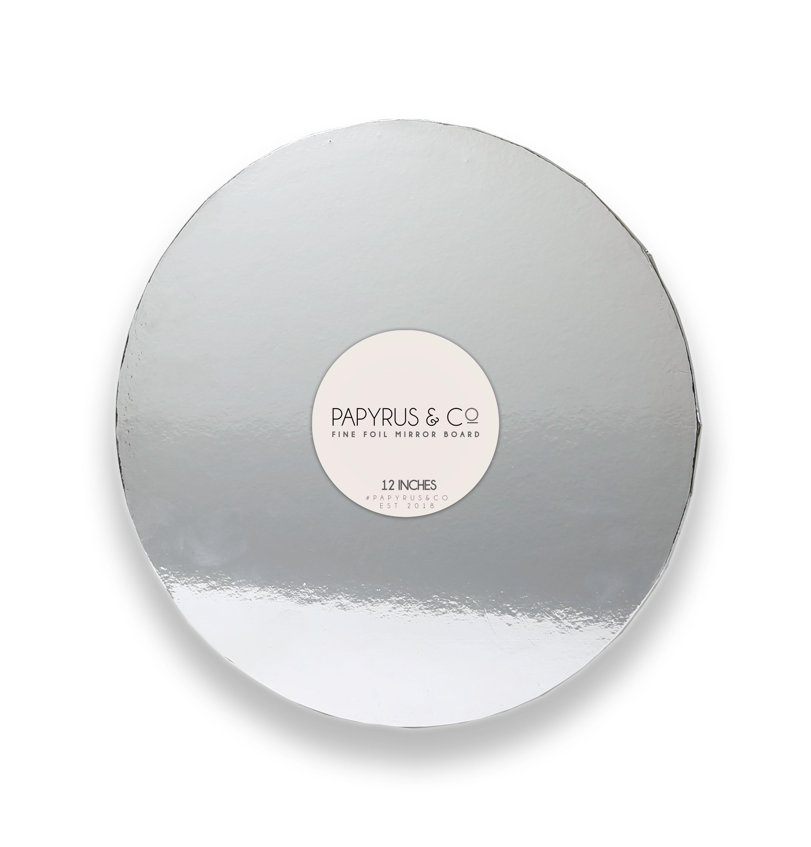 Papyrus Mirror Masonite Cake Board Round Silver 12in