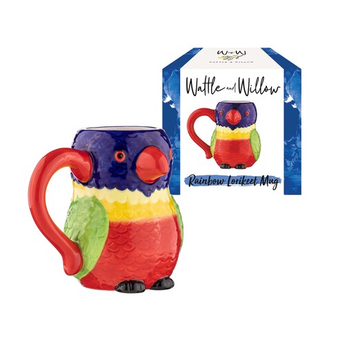 Wattle and Willow Aussie Mates Rainbow Lorikeet Mug
