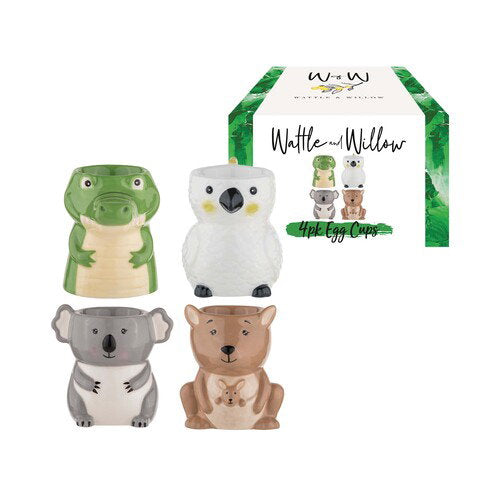 Wattle and Willow Aussie Mates Assorted 4pk Egg Cup