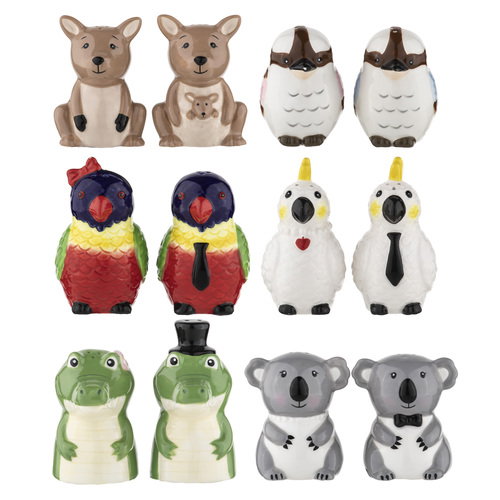 Wattle and Willow Aussie Mates Salt & Pepper Set