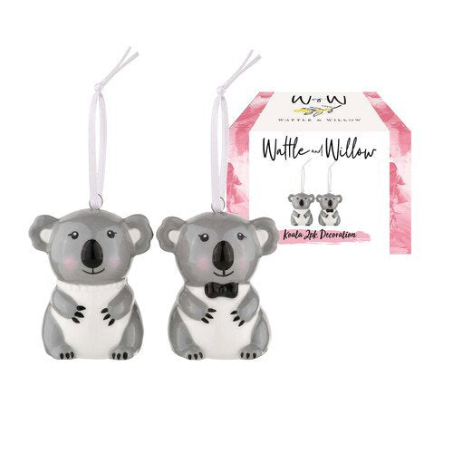 Wattle and Willow Aussie Mates Koala 2pk Decoration