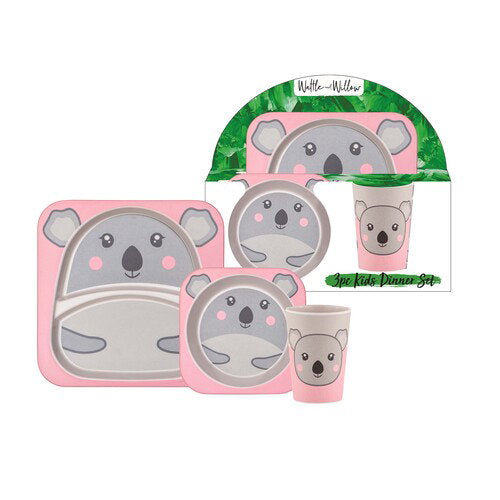 Wattle and Willow Aussie Mates Koala 3pc Kids Dinner Set